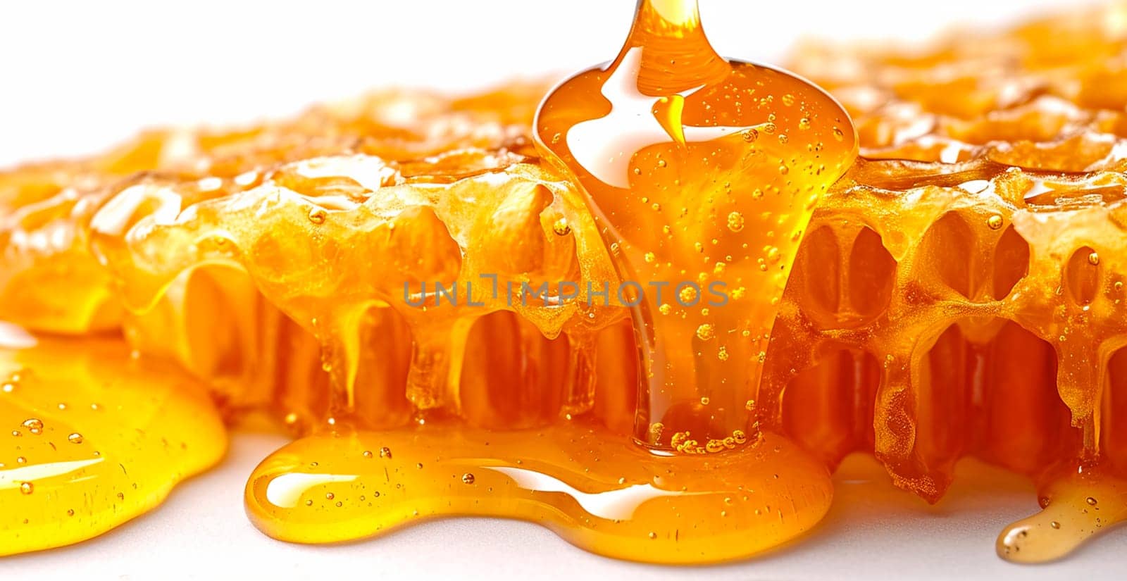 Honeycombs on white isolated background AI generated image