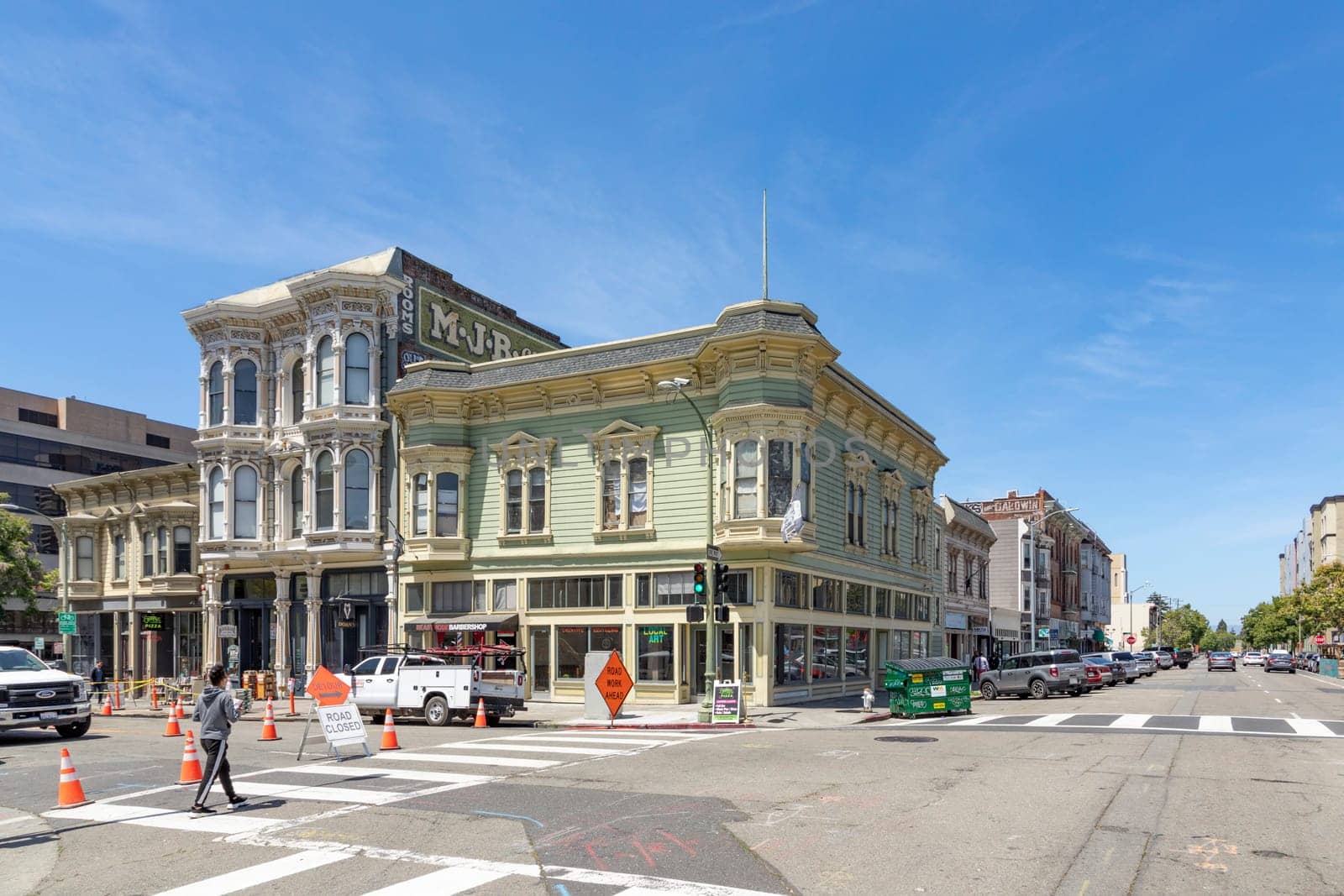 Oakland, USA - May 18, 2022: old victorian wooden house in the old town of Oakland.