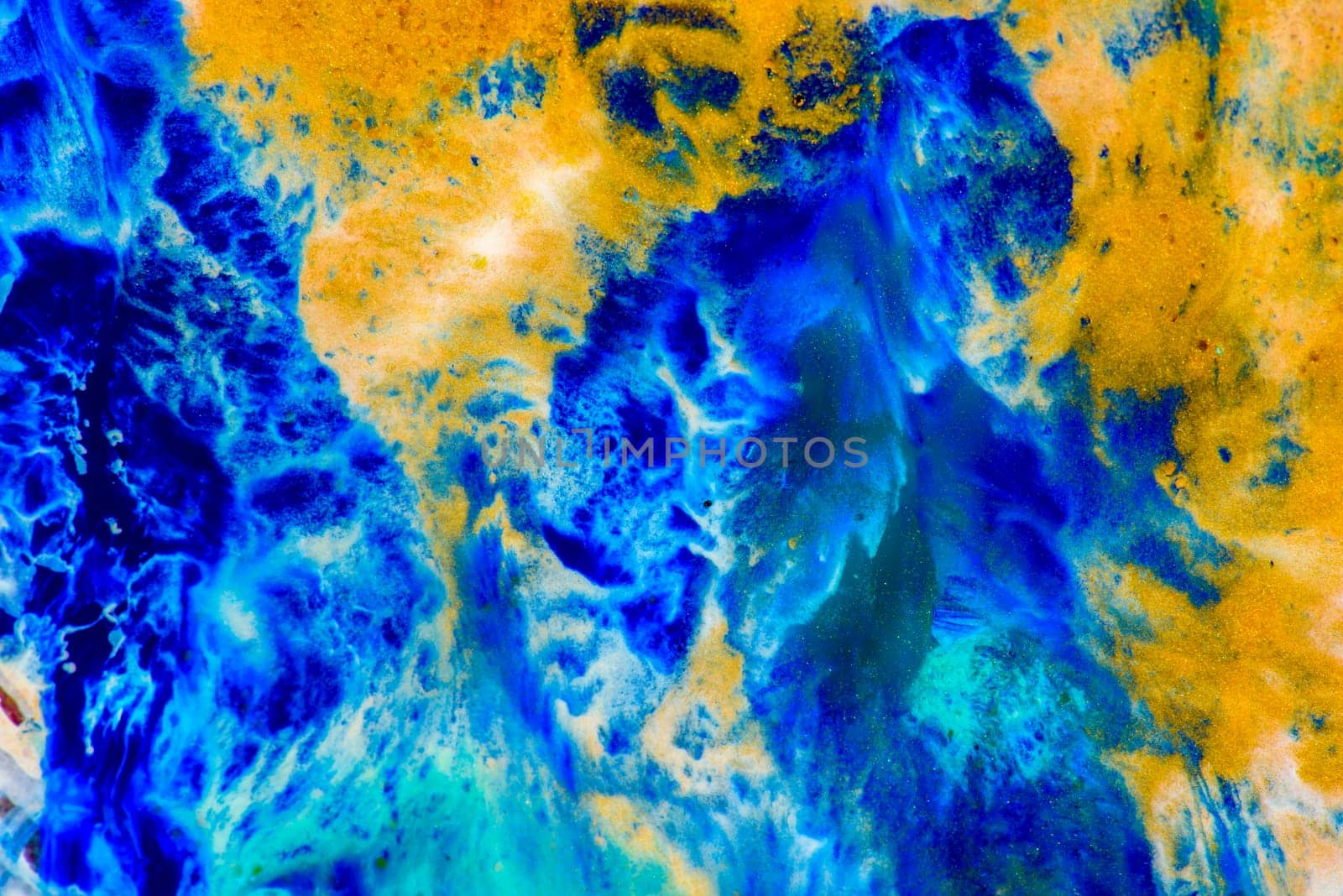 Nature luxury marble background texture. Abstract color trendy wall art. Interior design elegant natural turquoise blue surface decor. Gold and aquamarine liquid oil paint wave.