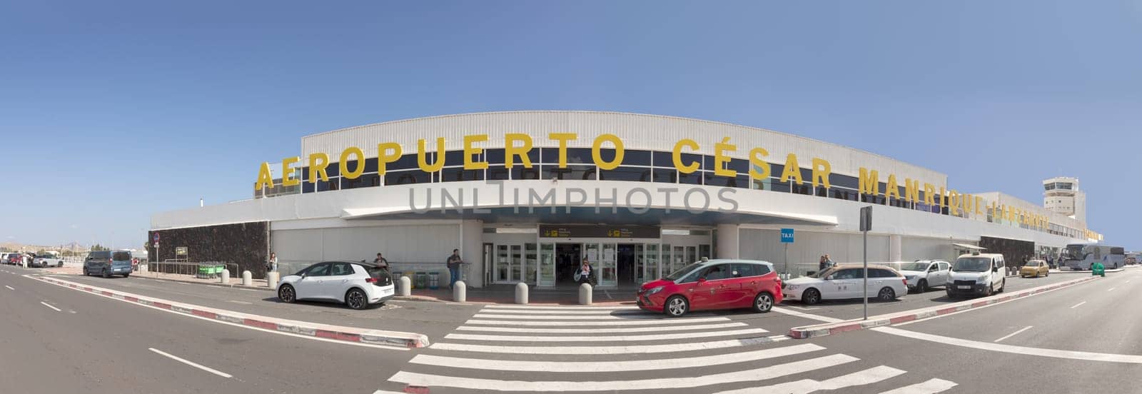 Lanzarote, Spain - February 5, 2023: airport Cesar manrique in Arrecife, Lanzarote, Spain with new terminal building.