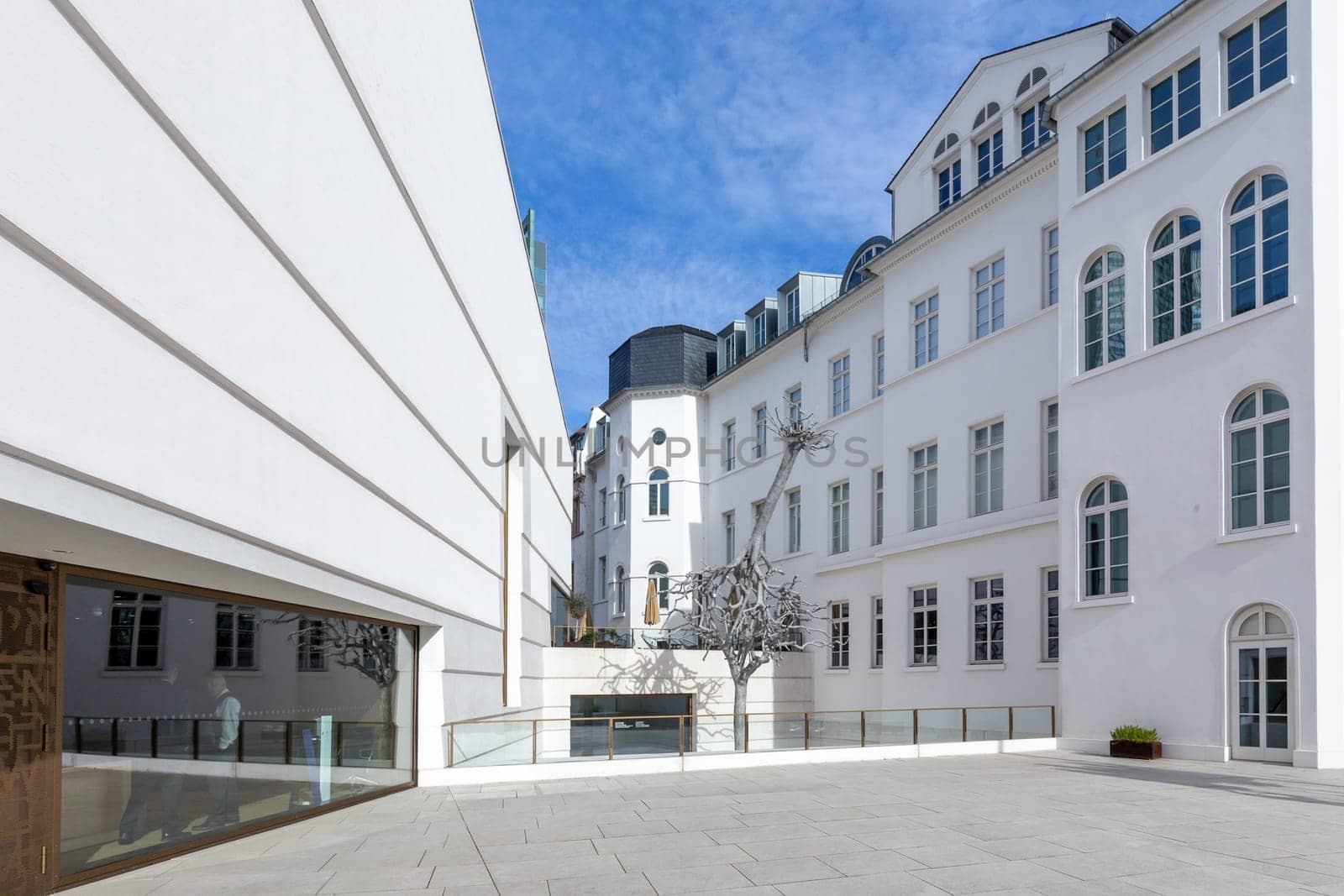Frankfurt, Germany - March 28, 2023: the new jewish museum in Frankfurt i combination with former Bethmann palace.