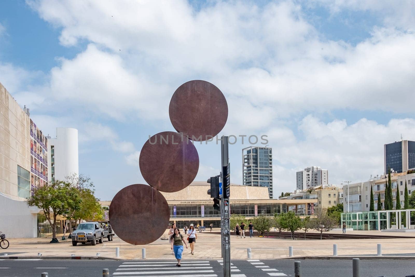 Tel Aviv, Israel - May 18, 2023: The Culture Palace or Charles Bronfman Auditorium is the biggest concert hall in Tel Aviv, Israel, and home to the Israel Philharmonic Orchestra.