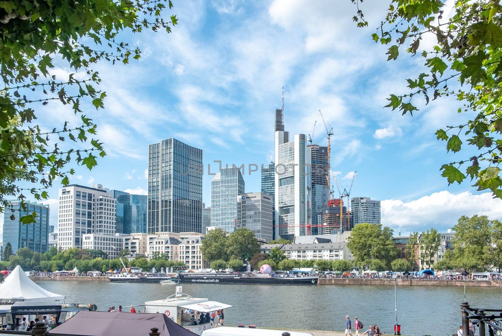 Frankfurt, Germany - August 26, 2023: people have fun visiting the Museumsuferfest - engl: festival of the Museums at the river - in Frankfurt.