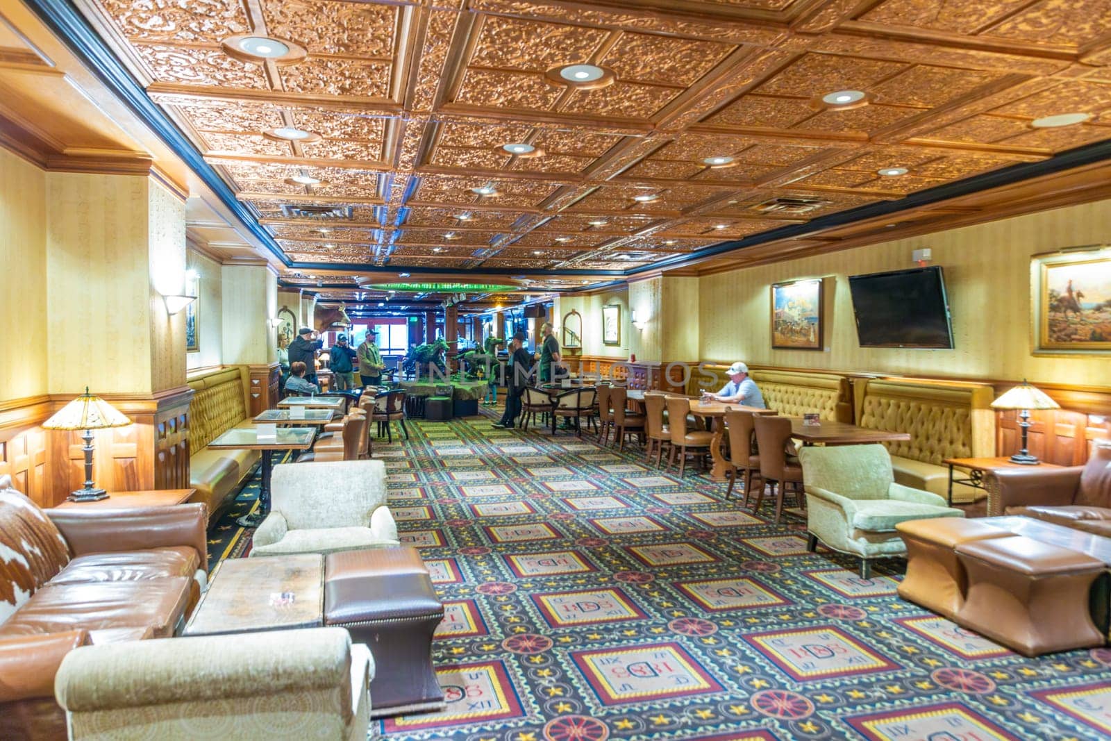 Austin, Texas - November 3, 2023: inside of historic hotel the Driskill in the old town  in Austin, USA.