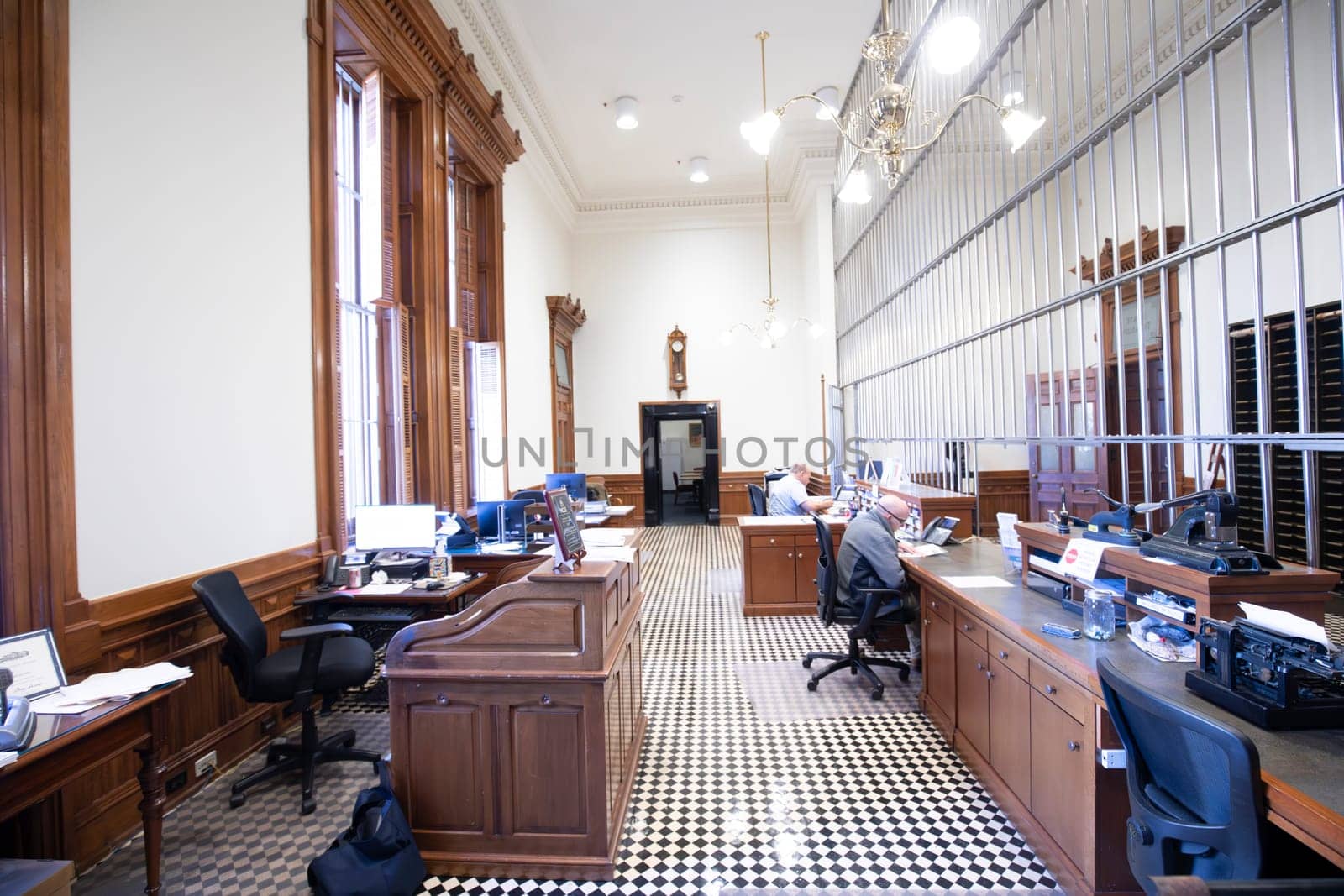 Austin, Texas - November 3, 2023: inside the state capitol building in the state treasury of Texas in Austin, USA.