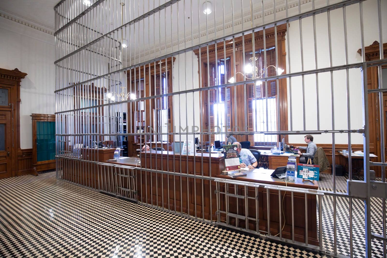 Austin, Texas - November 3, 2023: inside the state capitol building in the state treasury of Texas in Austin, USA.