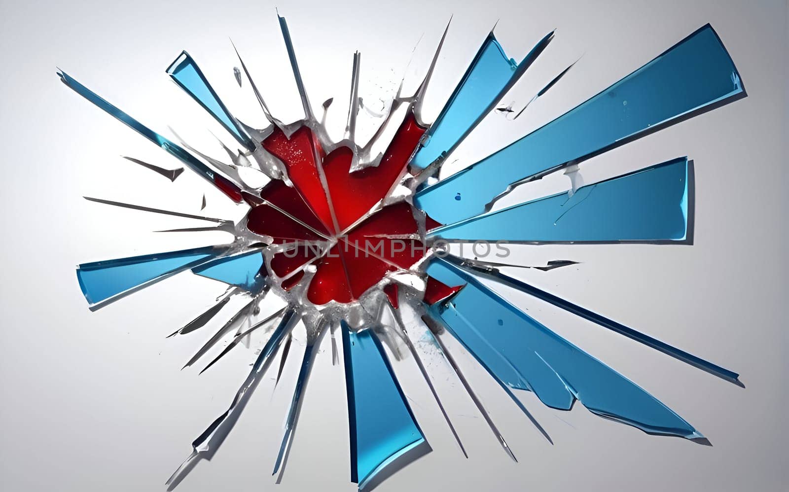 Abstract artistic closeup of the broken glass