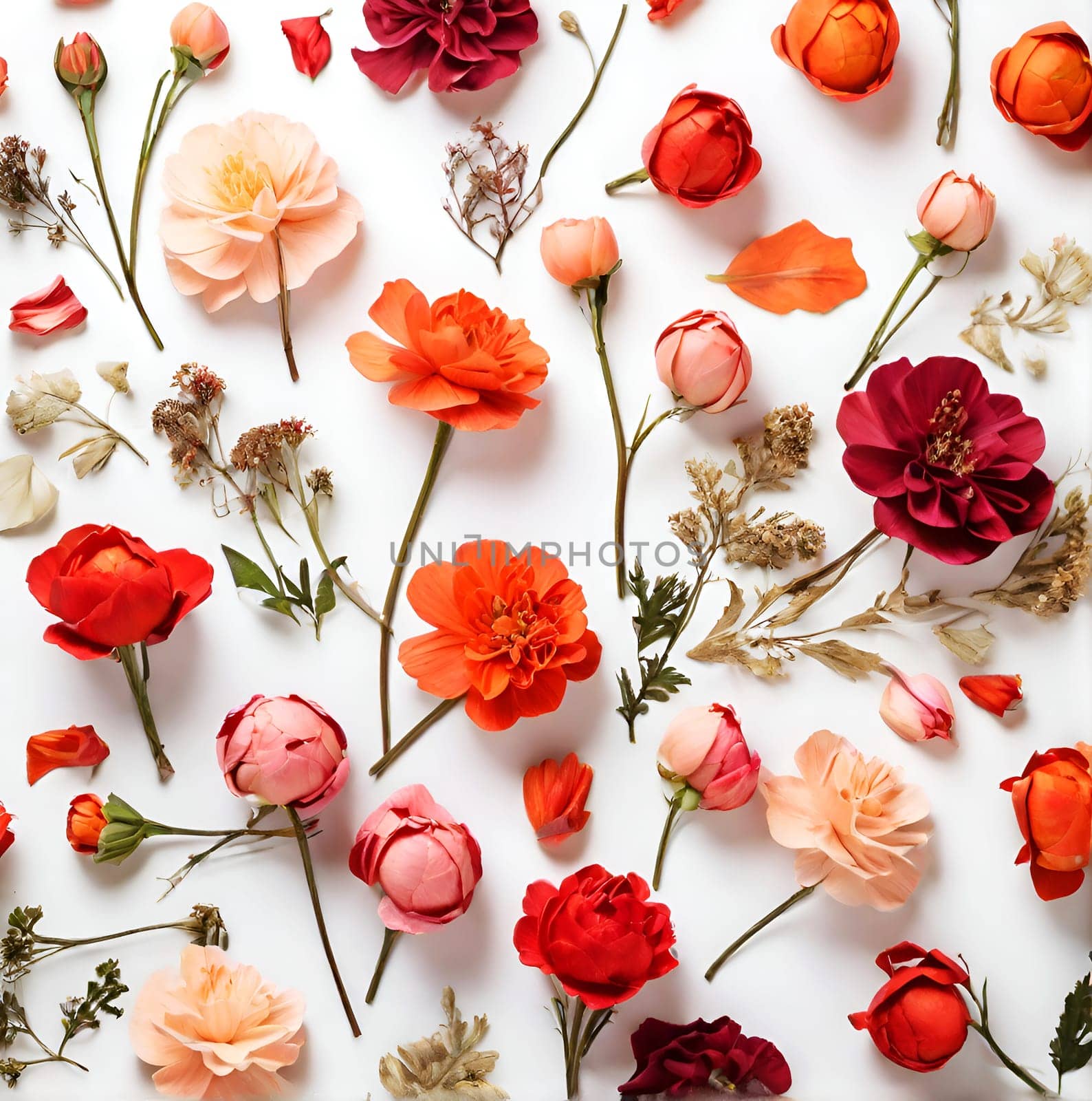 Collection set of spring flowers