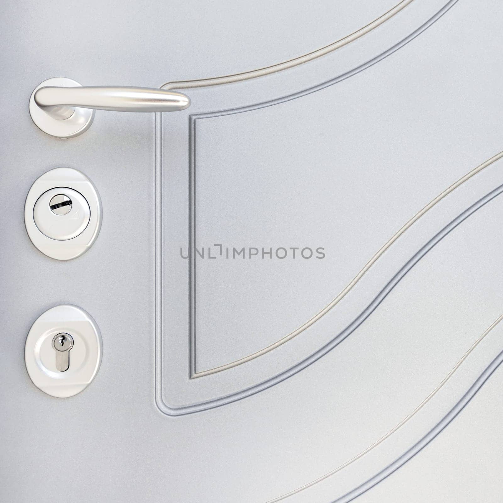 Details Modern Door. Stylish front door. Close-up.