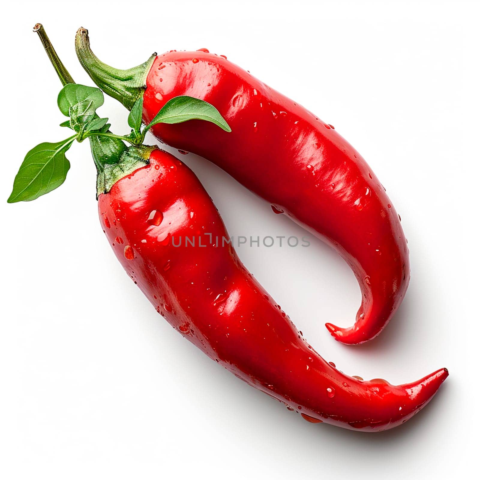 Hot chili pepper on white isolated background AI generated image