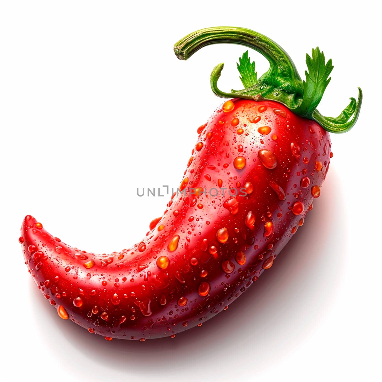 Hot chili pepper on white isolated background AI generated image
