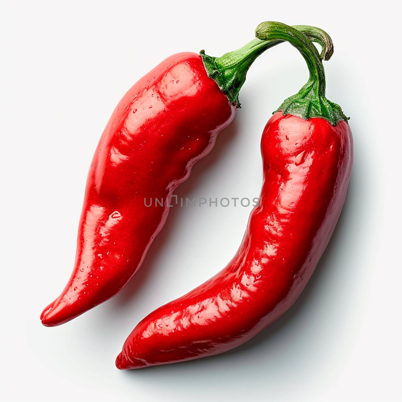 Hot chili pepper on white isolated background AI generated image