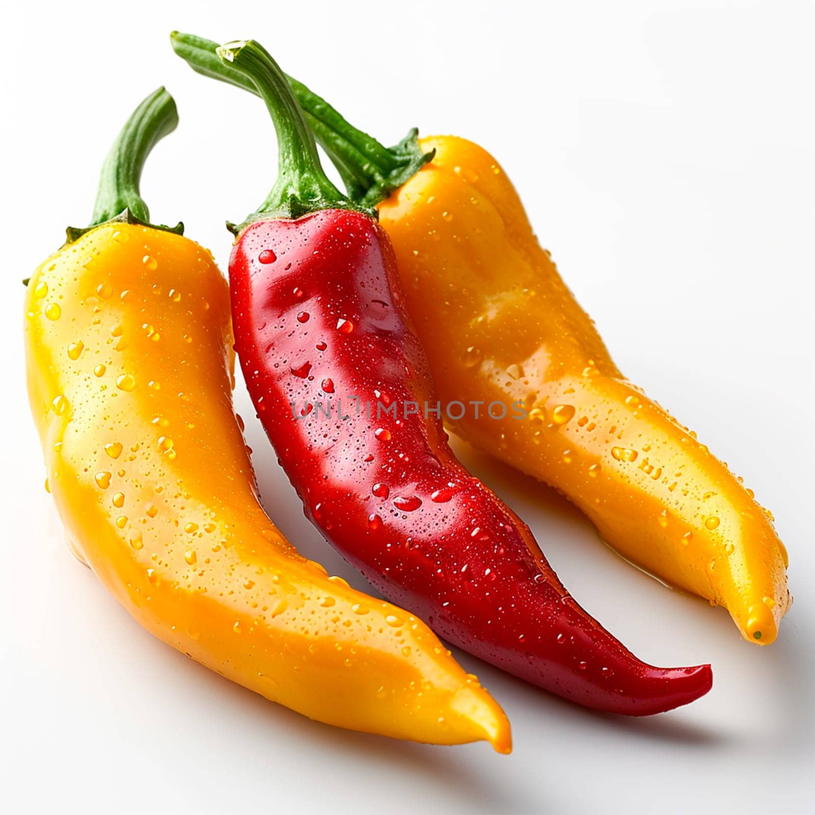 Hot chili pepper on white isolated background AI generated image