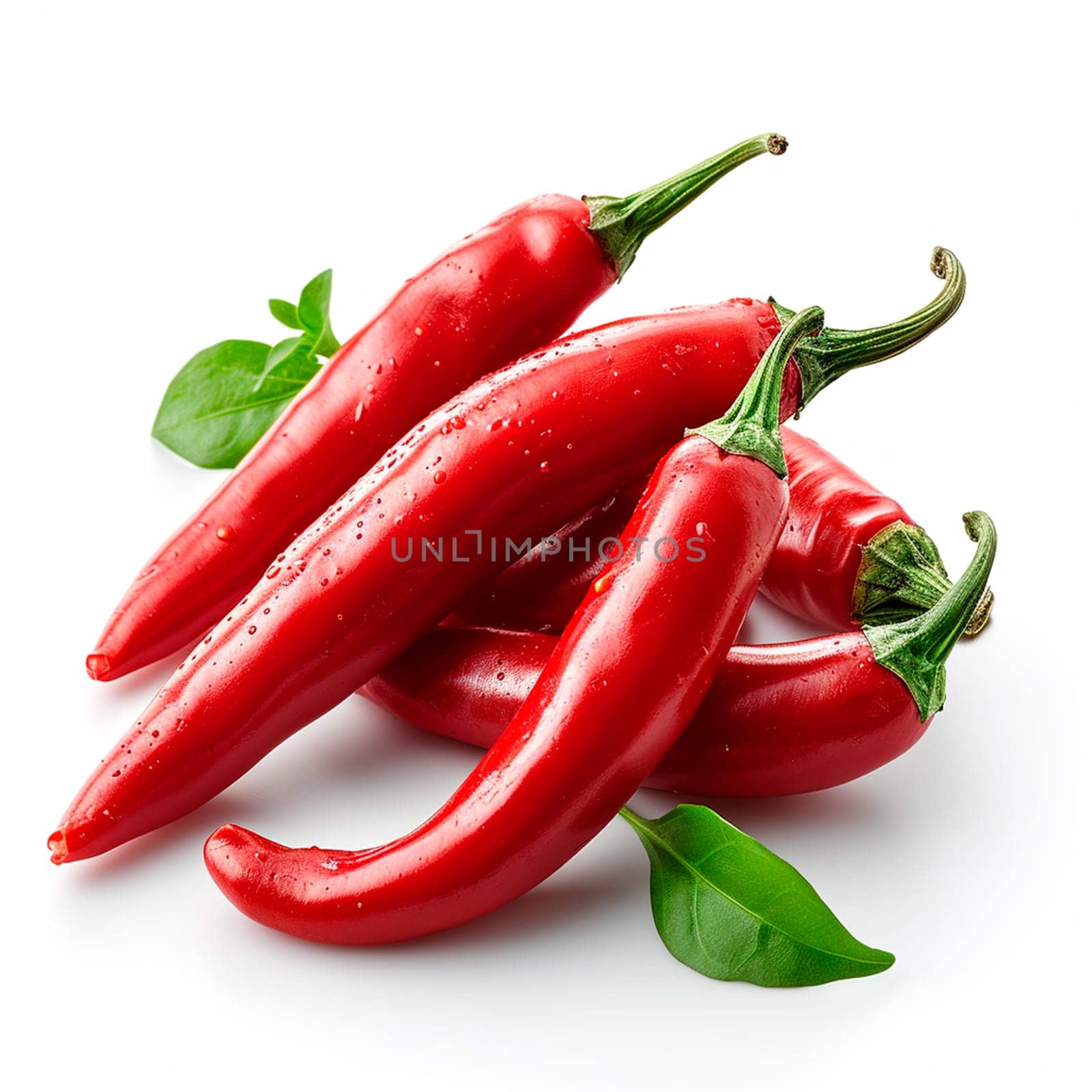 Hot chili pepper on white isolated background AI generated image