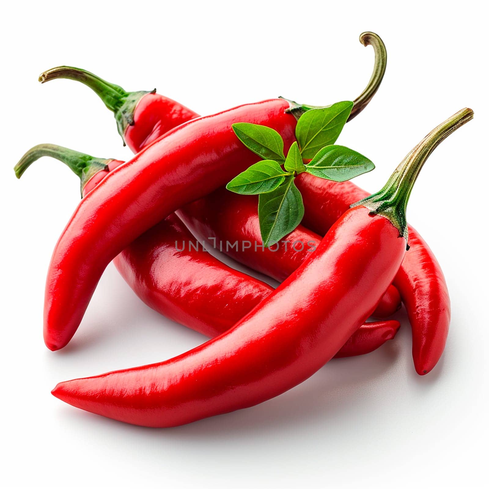 Hot chili pepper on white isolated background AI generated image
