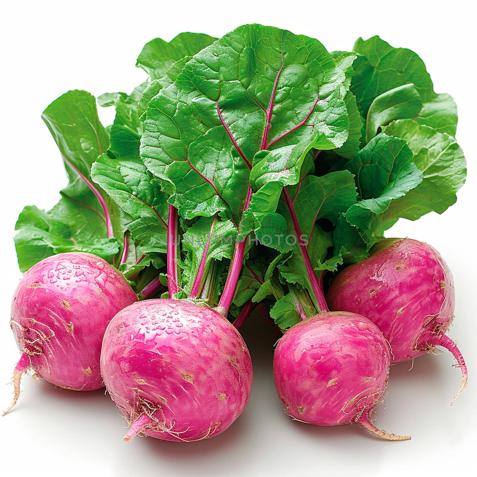 Garden crop, turnip vegetable on white isolated background AI generated image