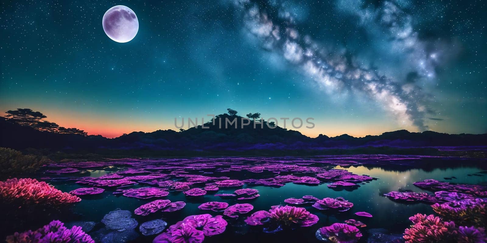 A breathtaking scene on Paradise fantasy planet