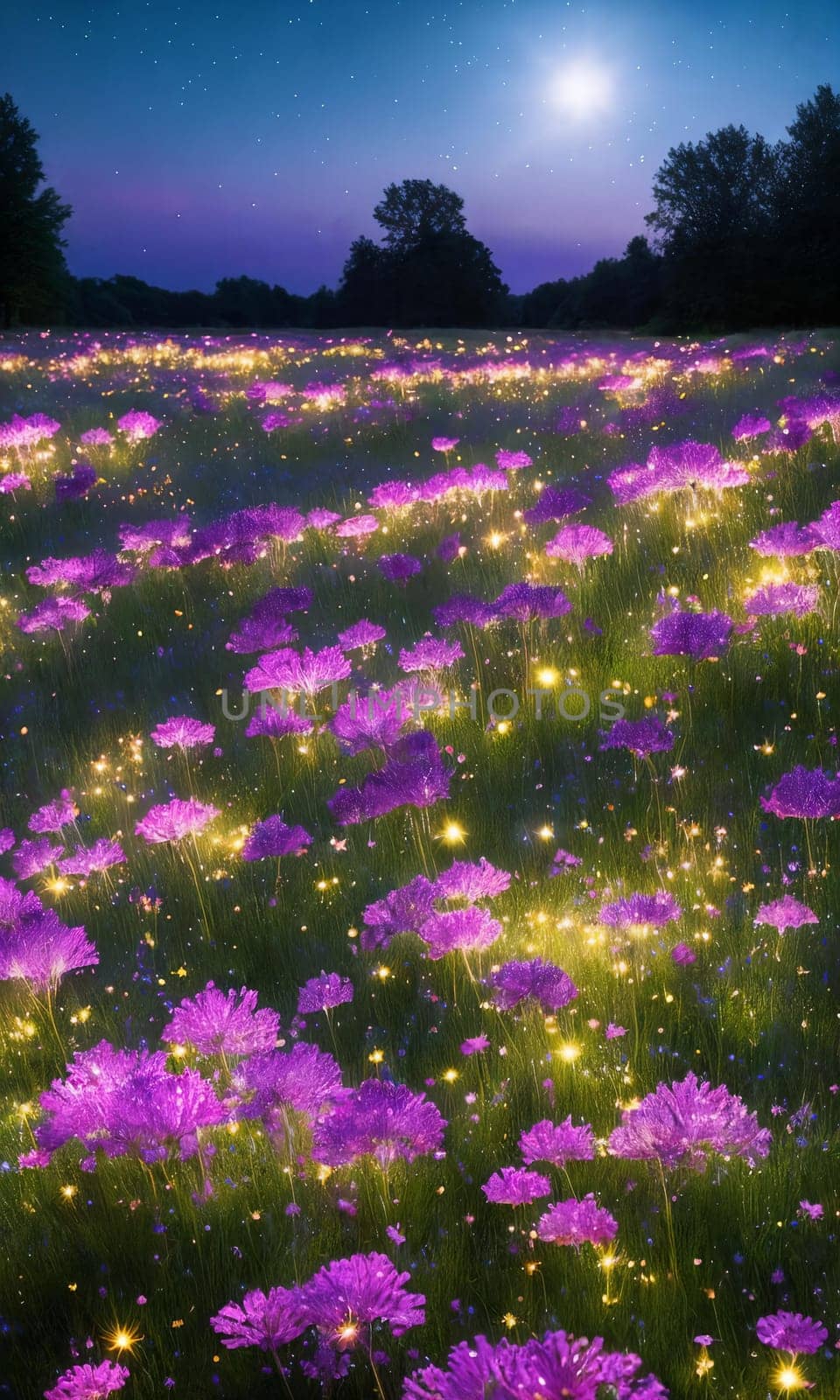 Stardust Meadow. At twilight, a meadow blooms with luminescent flowers. Each petal holds stardust, and as night falls, they release their magic. The otherworldly glow and the promise of wishes granted.