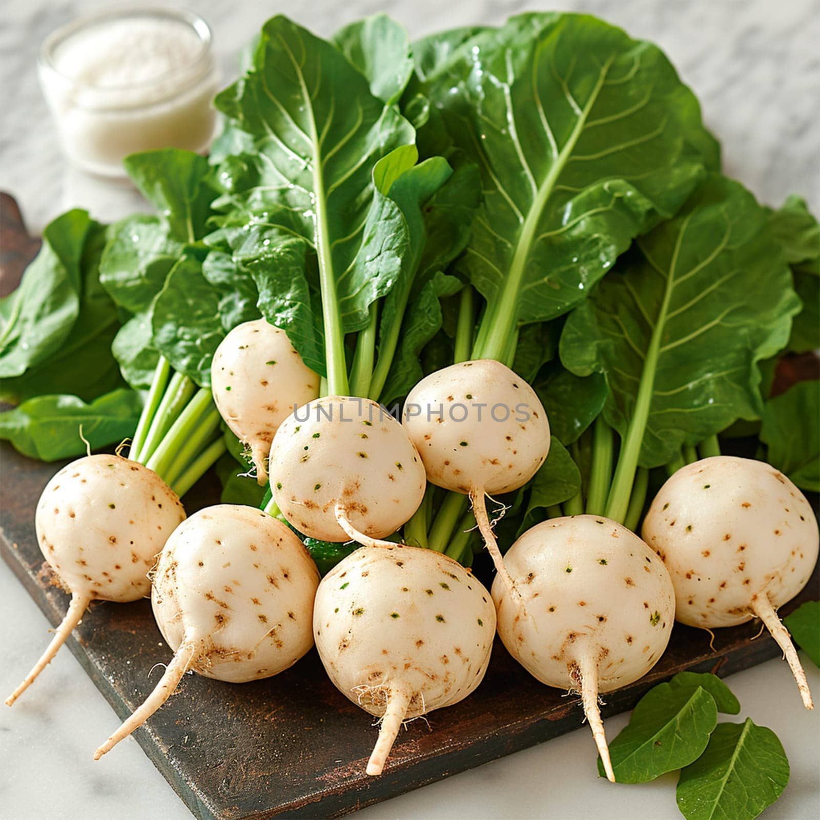 Garden crop, turnip vegetable on white isolated background AI generated image