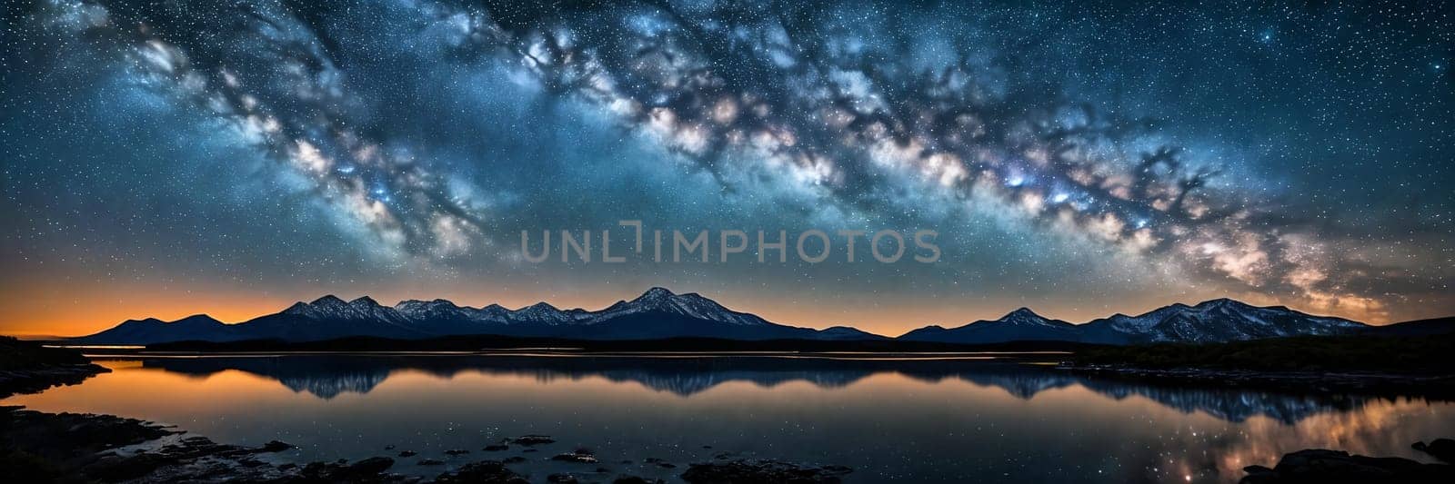 Marvel of a starry night sky in a remote location, with a silhouette of a distant mountain range adding depth to the image