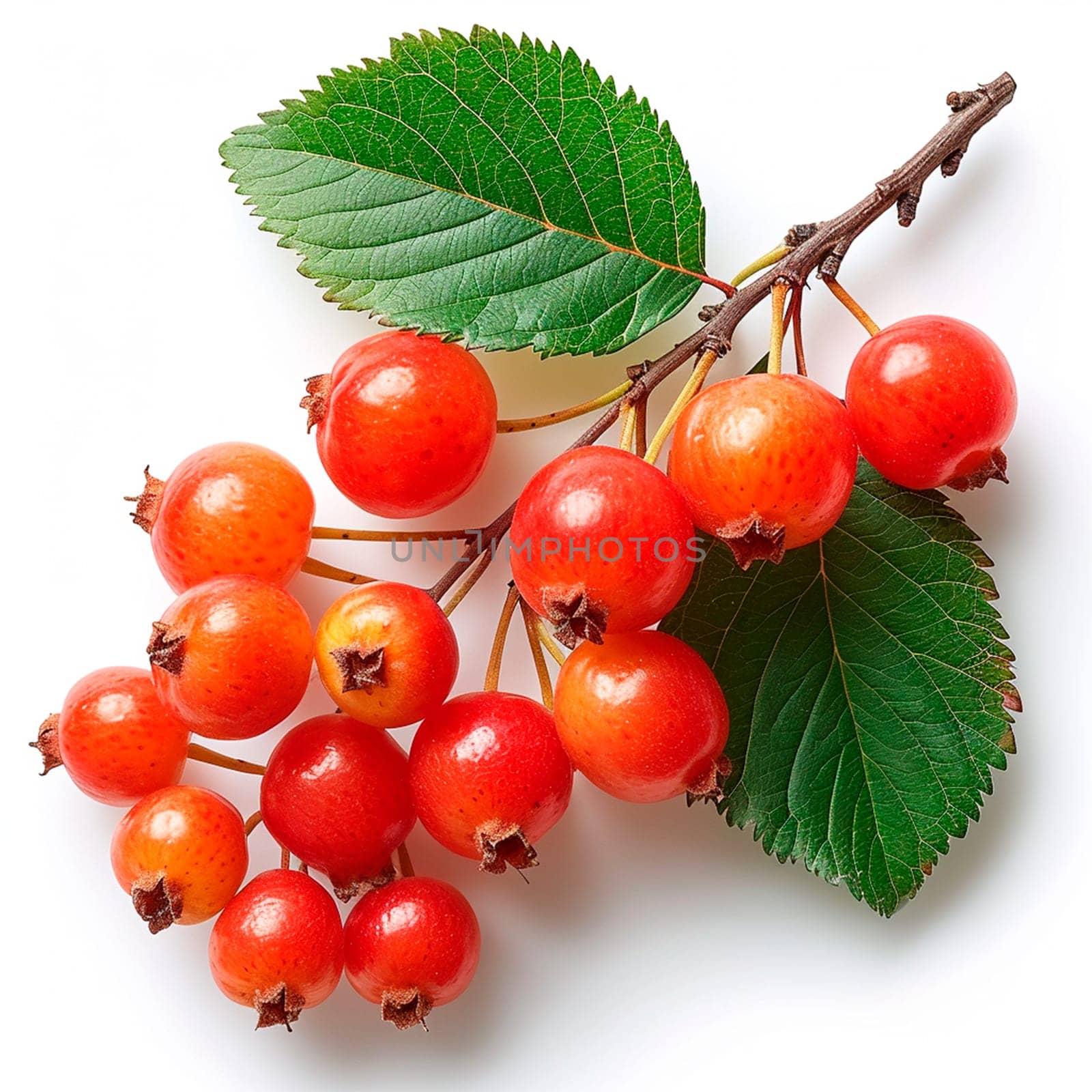 Rowan on a white isolated background AI generated image