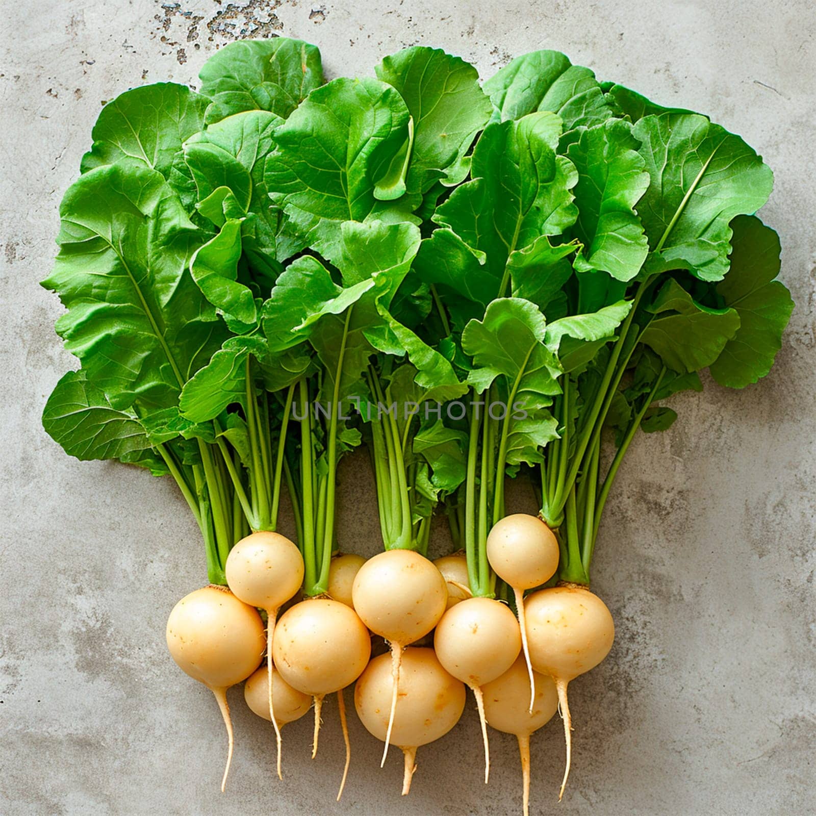 Garden crop, turnip vegetable on white isolated background AI generated image