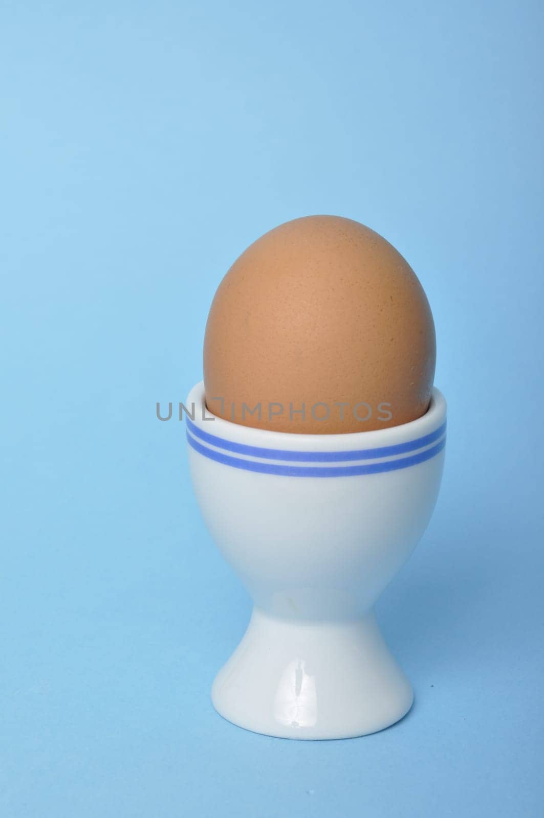 boiled egg on a blue background