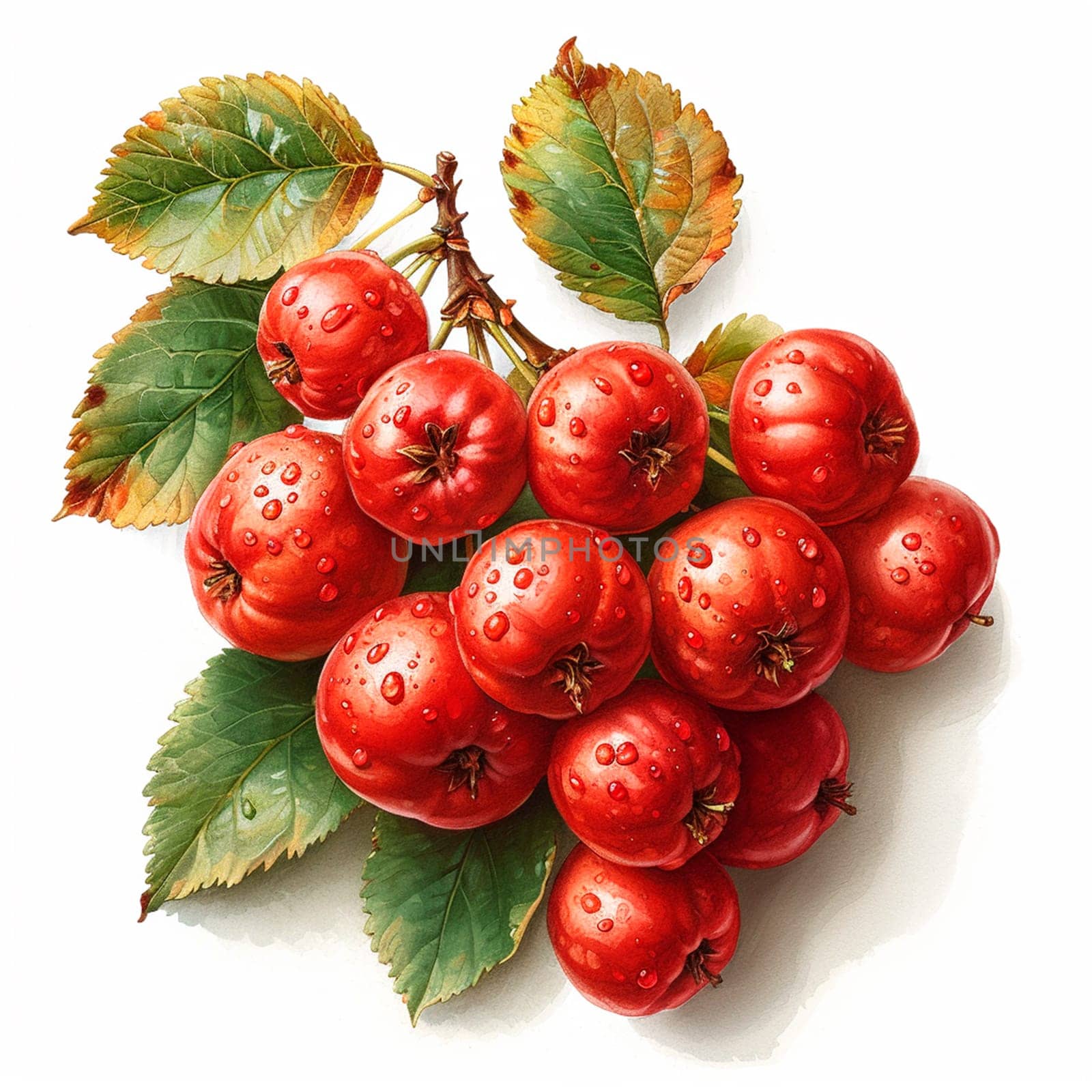Rowan on a white isolated background AI generated image