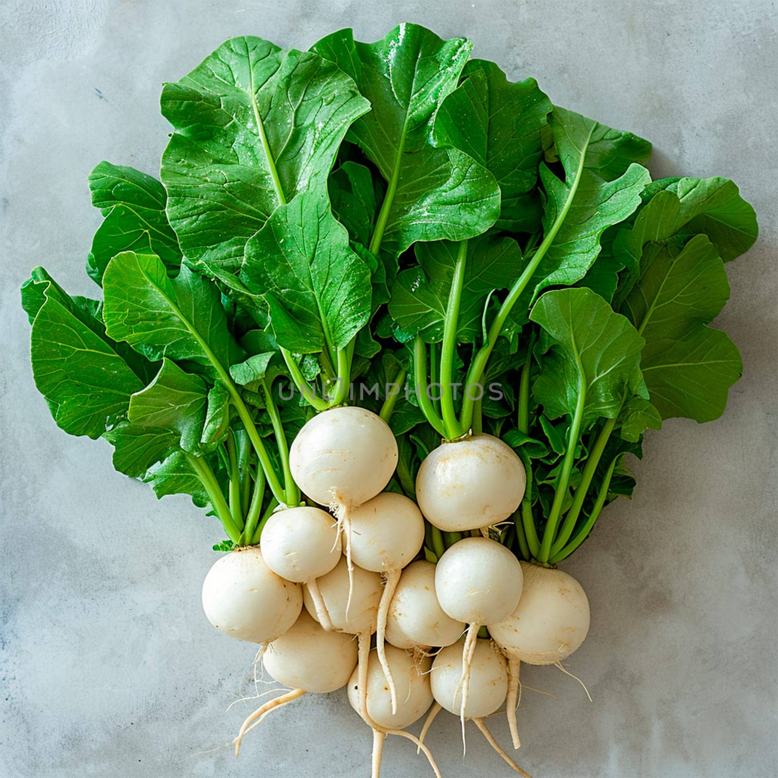 Garden crop, turnip vegetable on white isolated background AI generated image