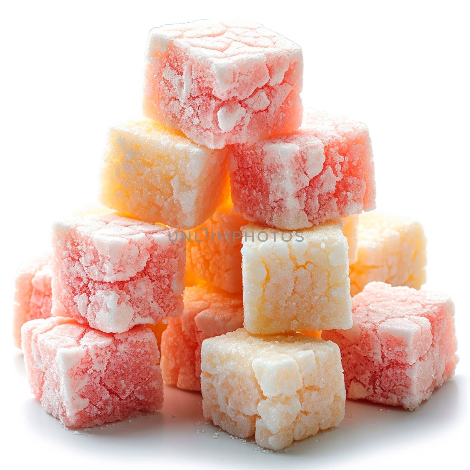 Refined sugar on a white isolated background AI generated image