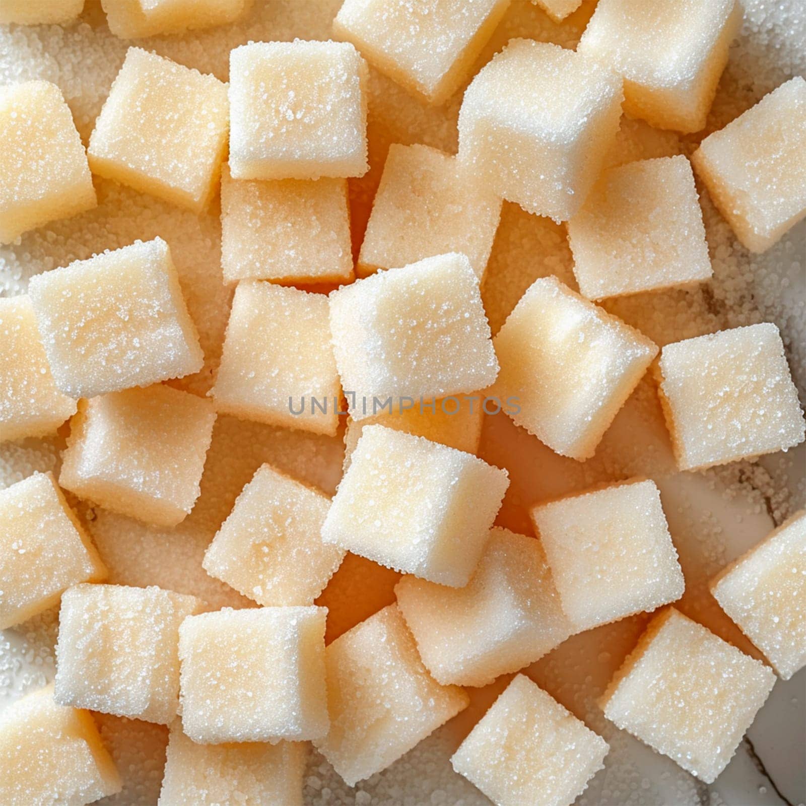 Refined sugar on a white isolated background AI generated image