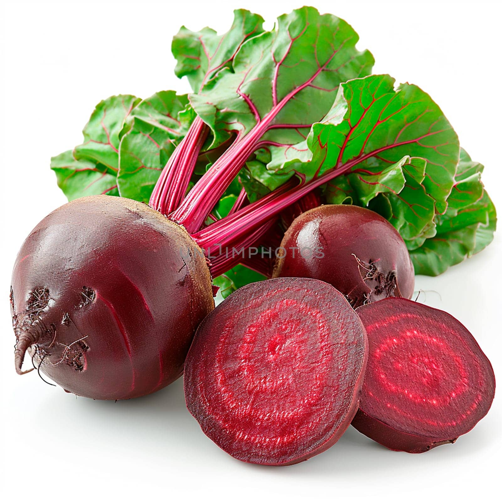 Country vegetables, beets on a white isolated background AI generated image