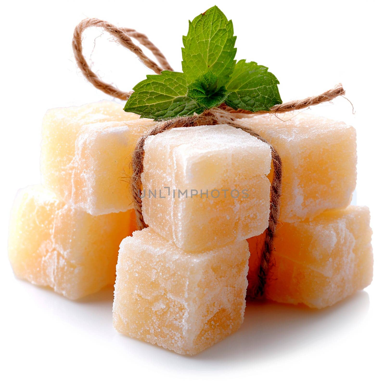 Refined sugar on a white isolated background AI generated image