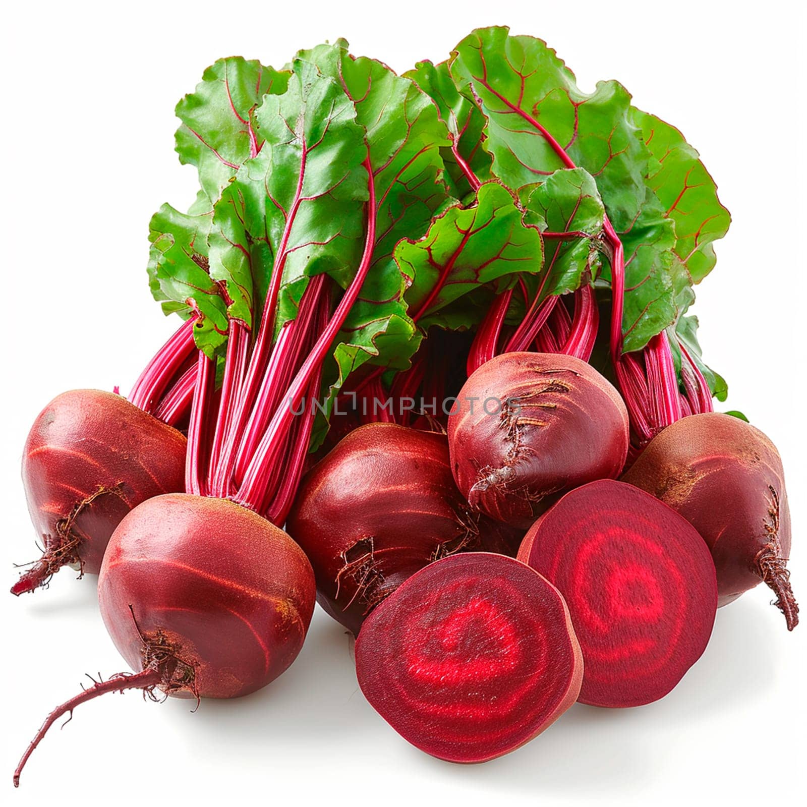 Country vegetables, beets on a white isolated background AI generated image