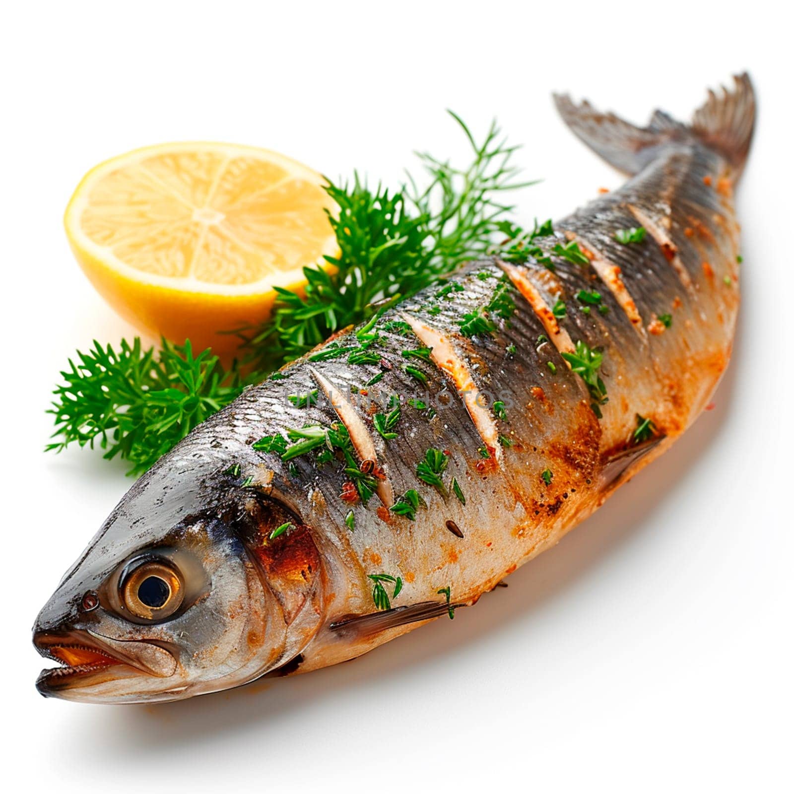 Herring on a white isolated background AI generated image