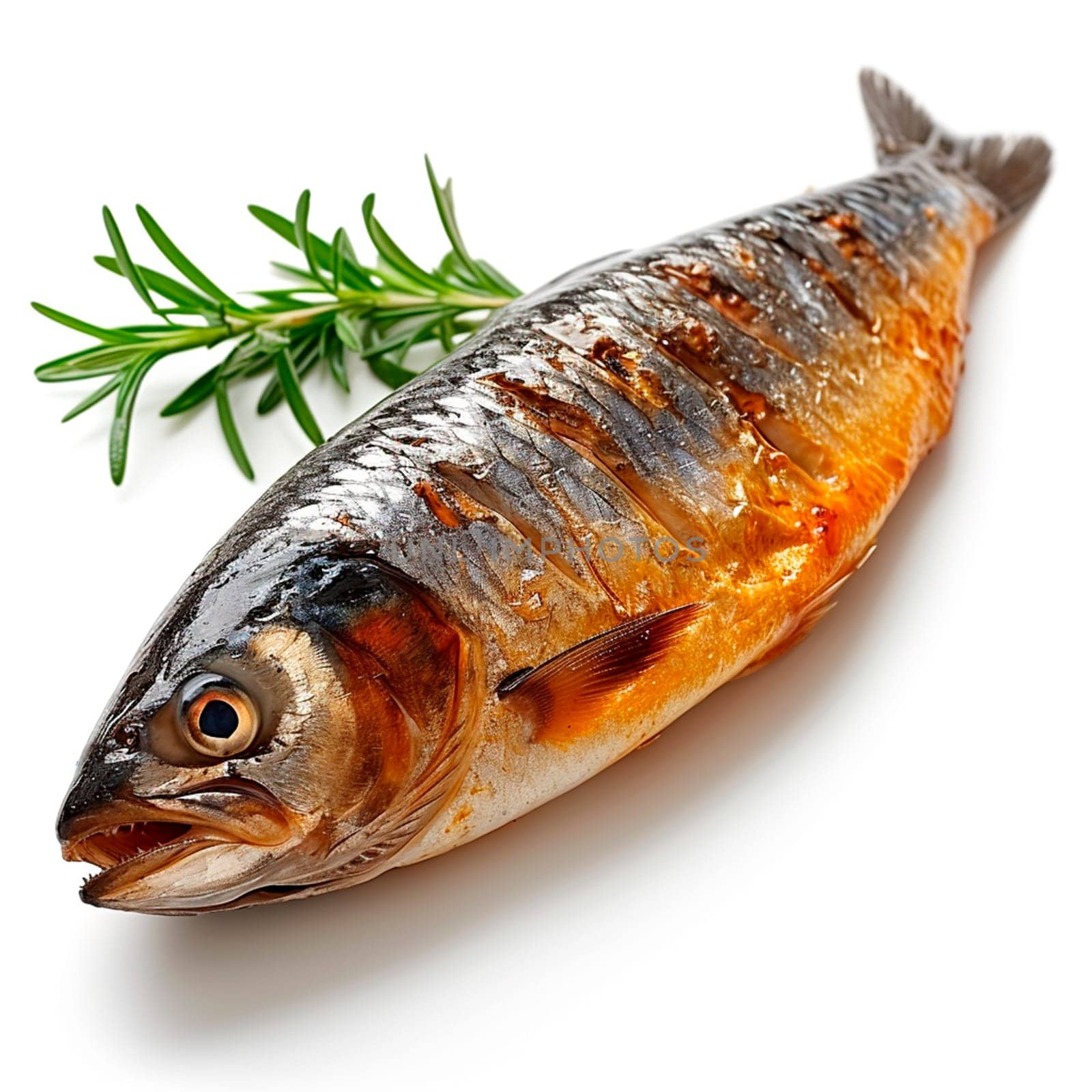 Herring on a white isolated background AI generated image