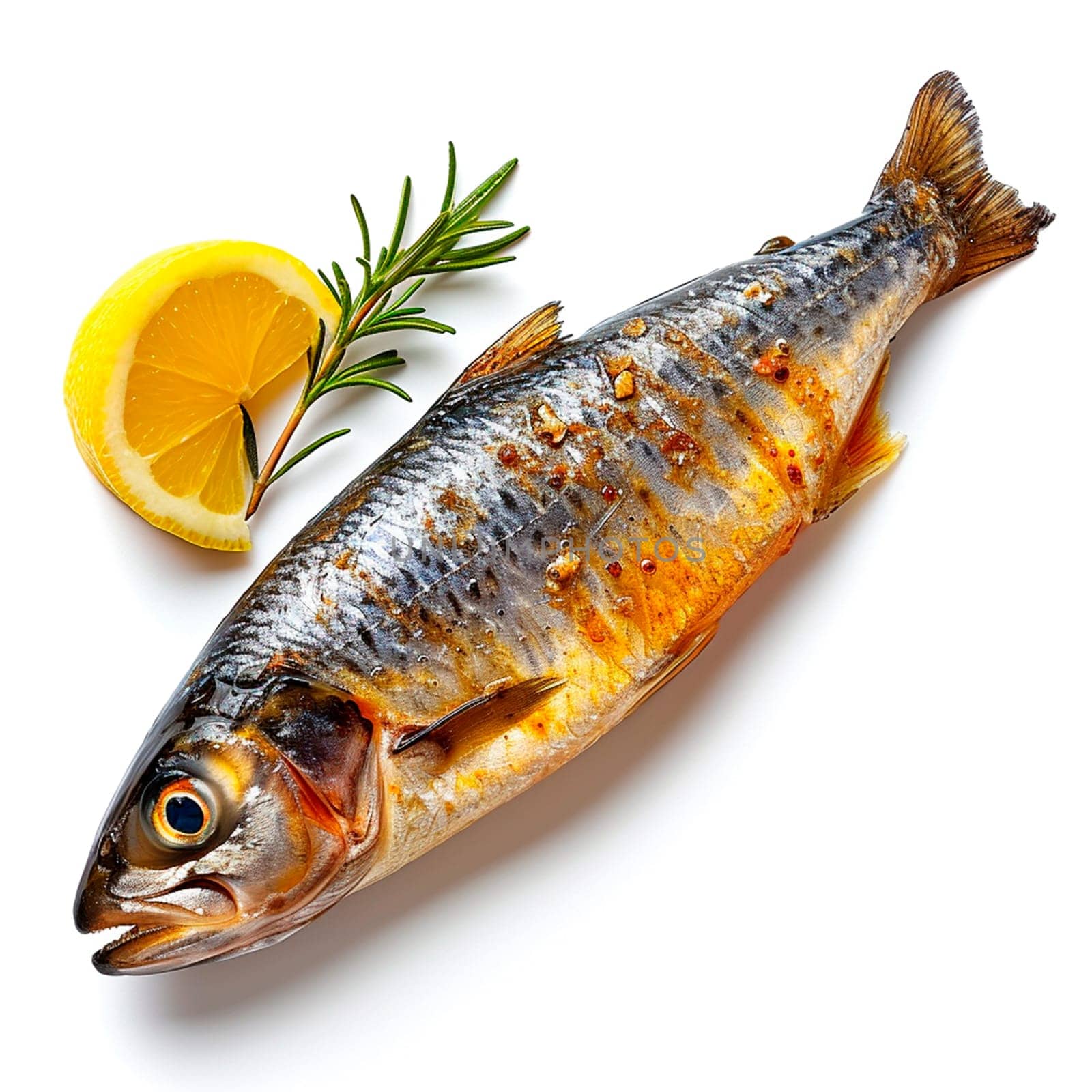 Herring on a white isolated background AI generated image