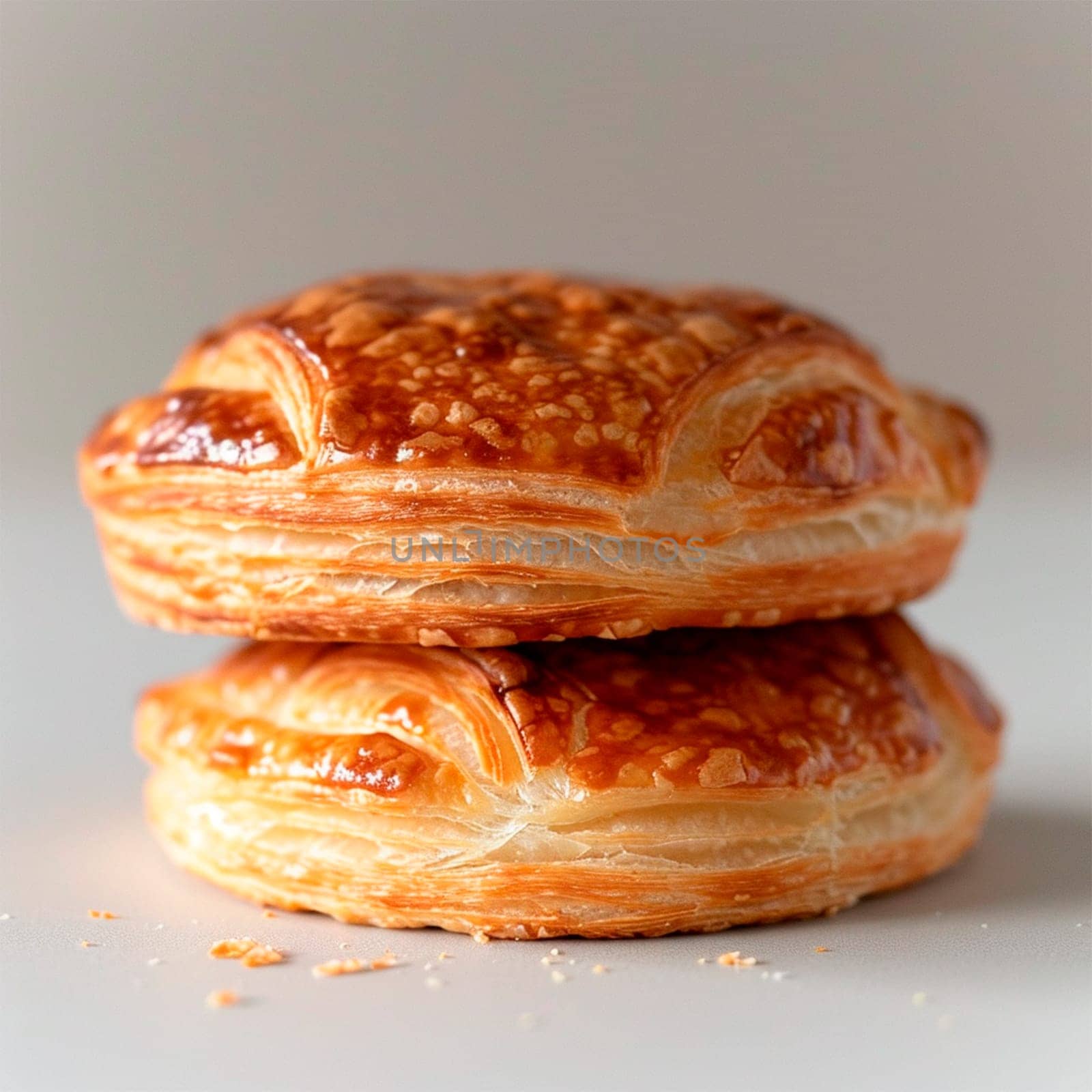 Puff pastries on a light isolated background AI generated image