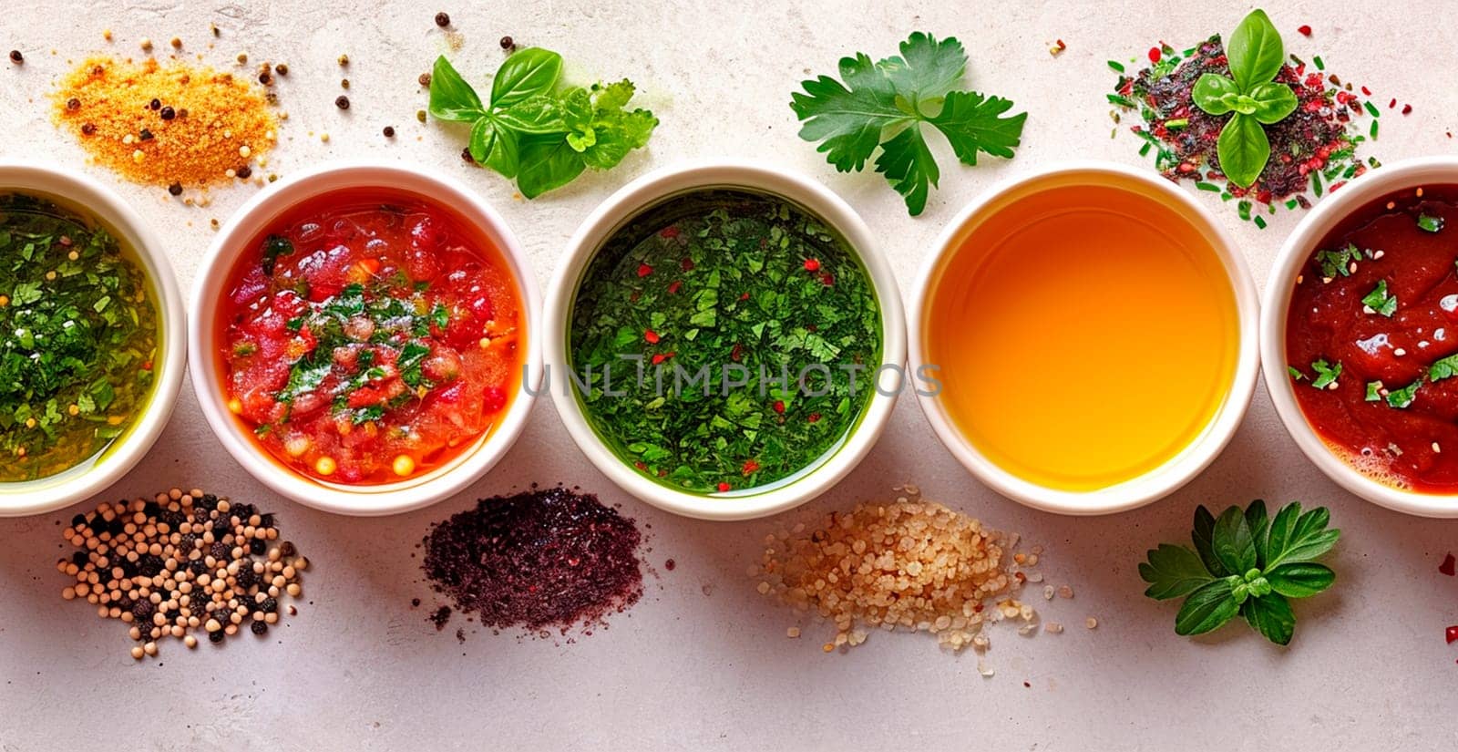 Various sauces and spices AI generated image