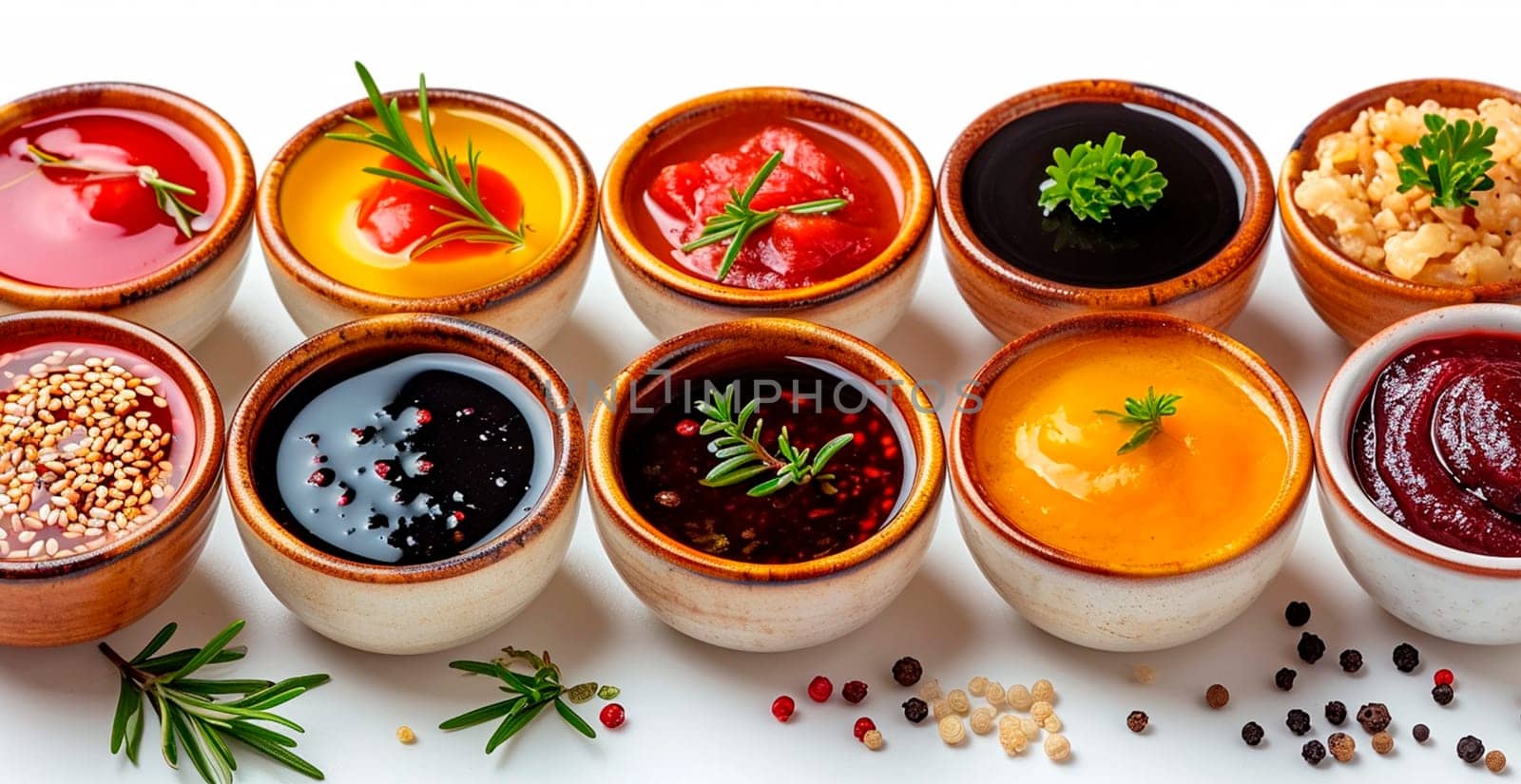 Various sauces and spices AI generated image