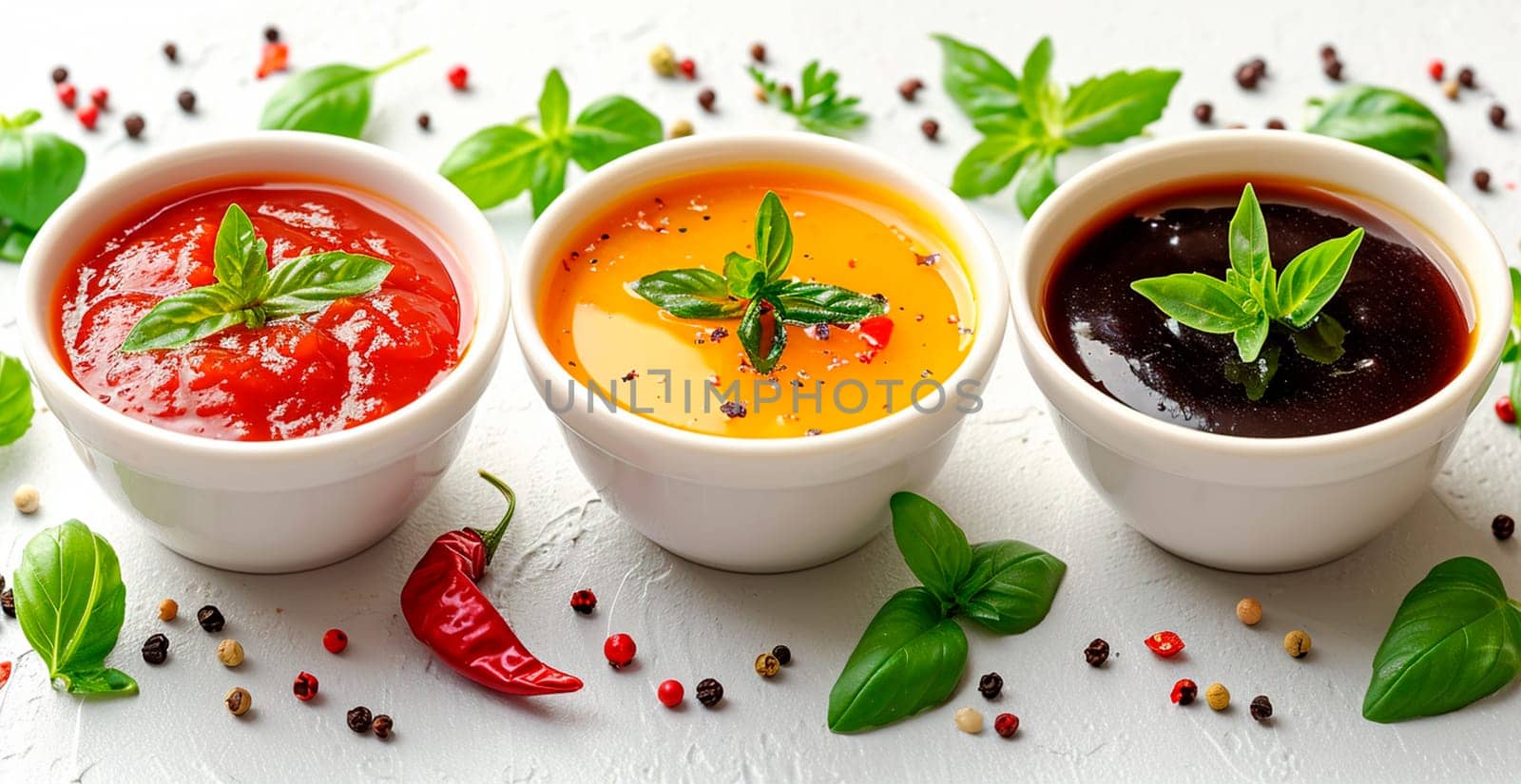 Various sauces and spices AI generated image