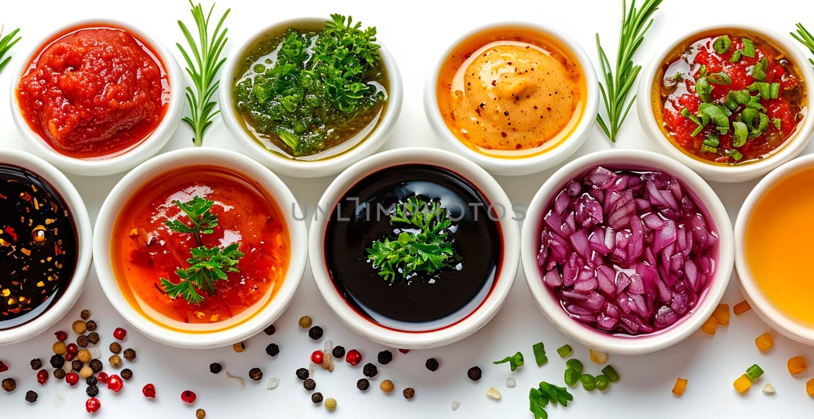Various sauces and spices AI generated image