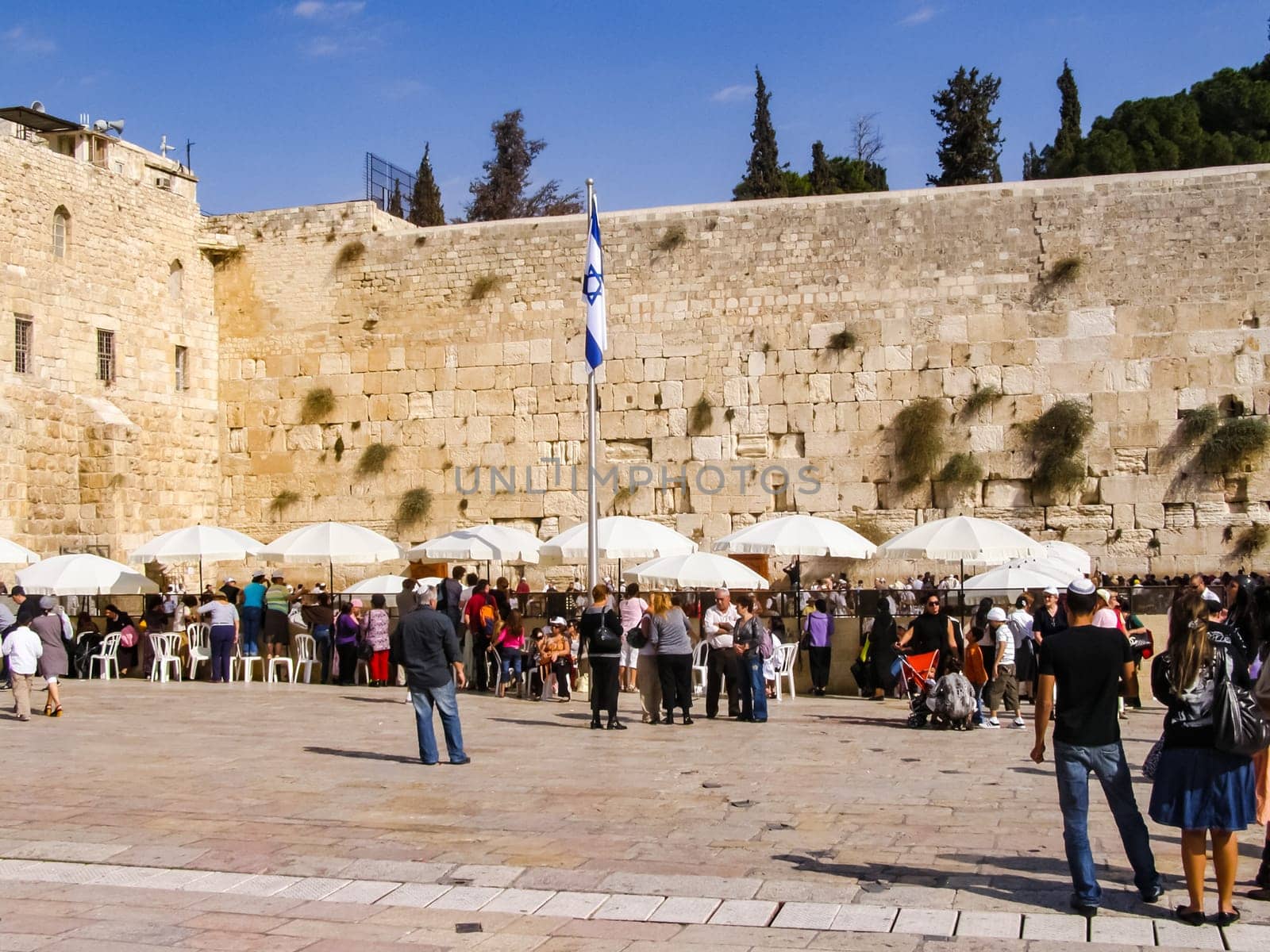 Jerusalem, Israel - May 23, 2013: The city of Jerusalem, sights of the city and Israel, religious symbols and buildings in the streets of the city.