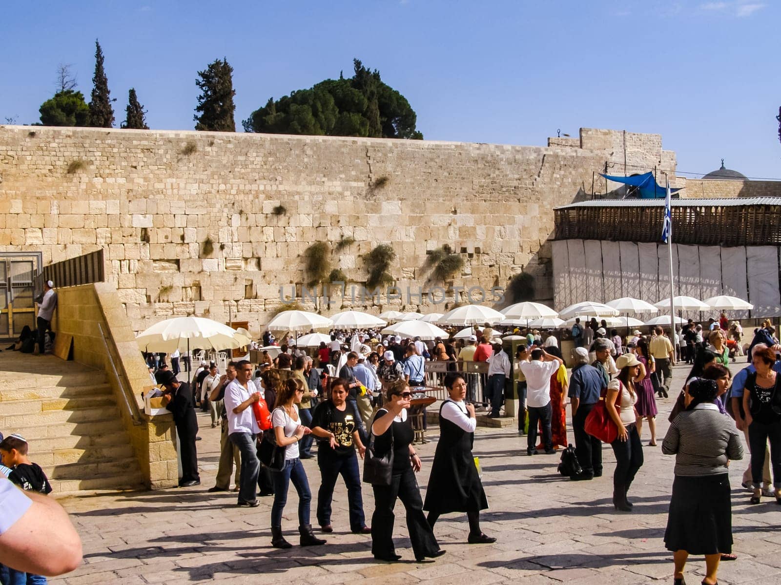 Jerusalem, Israel - May 23, 2013: The city of Jerusalem, sights of the city and Israel, religious symbols and buildings in the streets of the city.