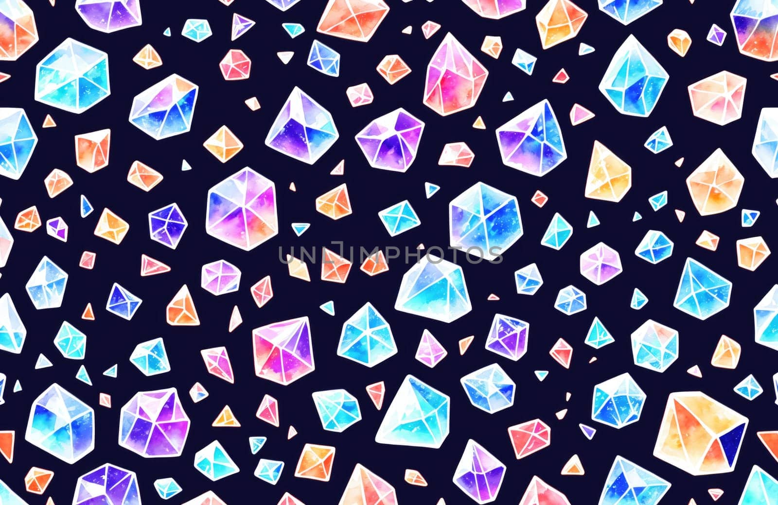 watercolour style, seamless, gem, crystal, gems, crystals, design, prints, texture