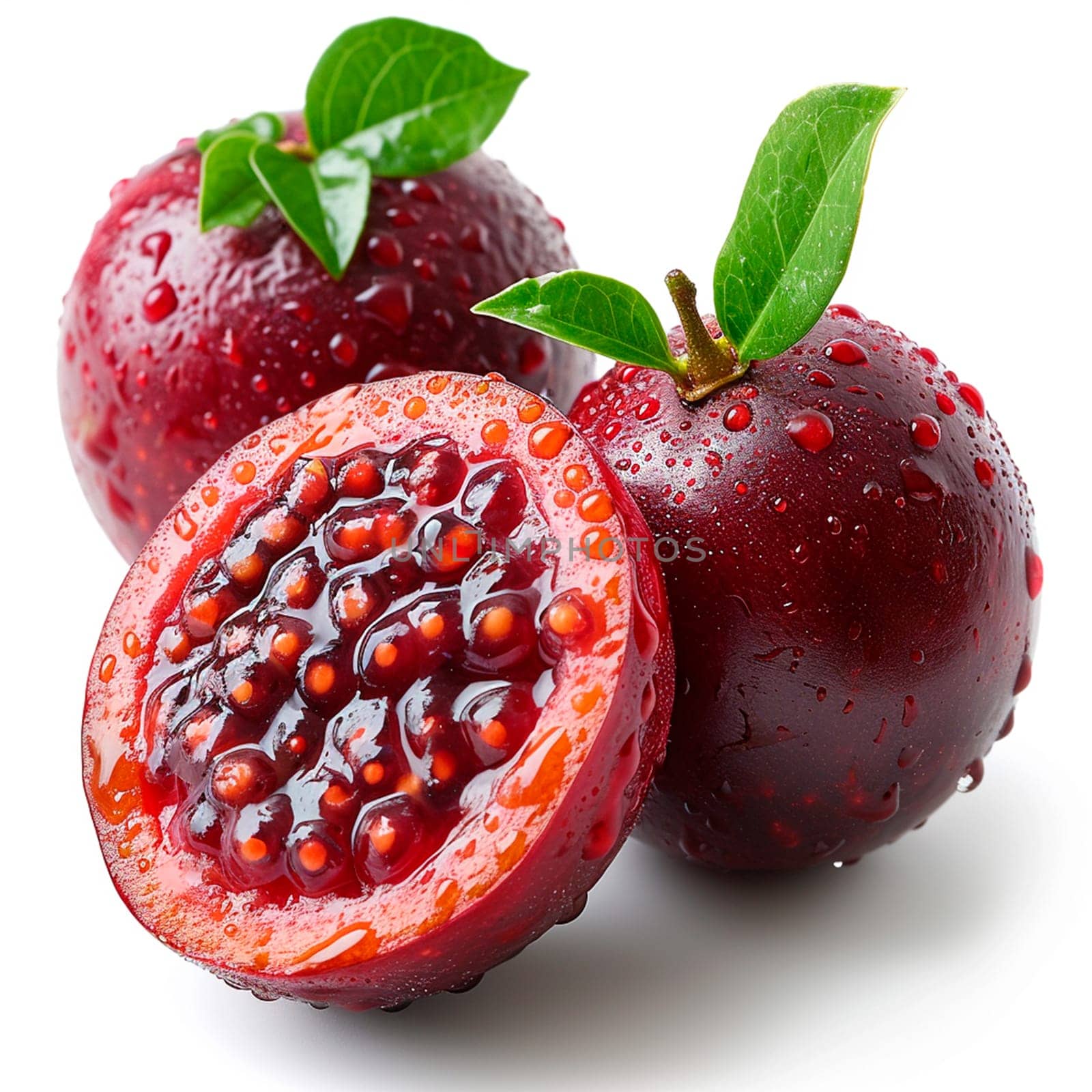Tamarillo, exotic fruit on white isolated background AI generated image