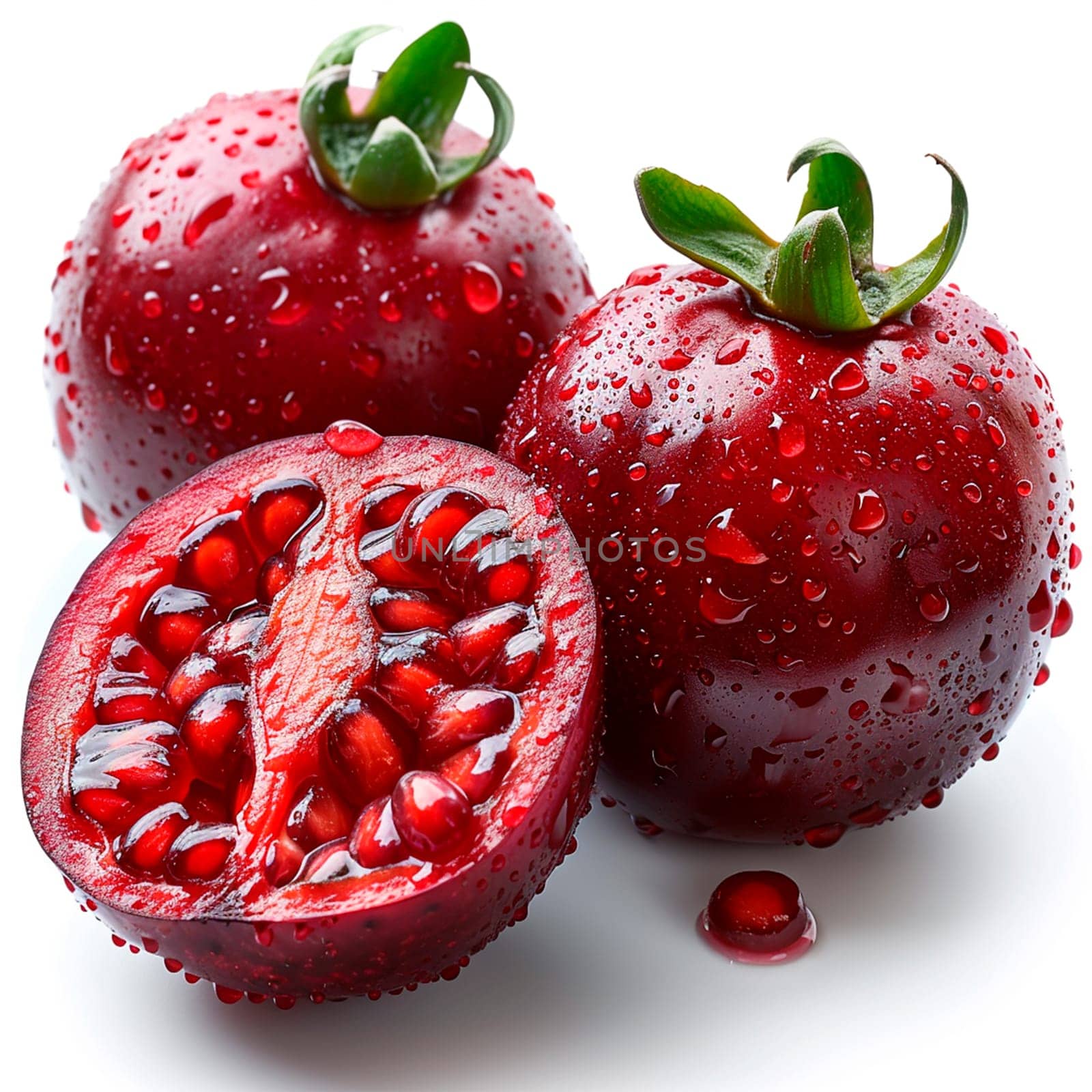 Tamarillo, exotic fruit on white isolated background AI generated image