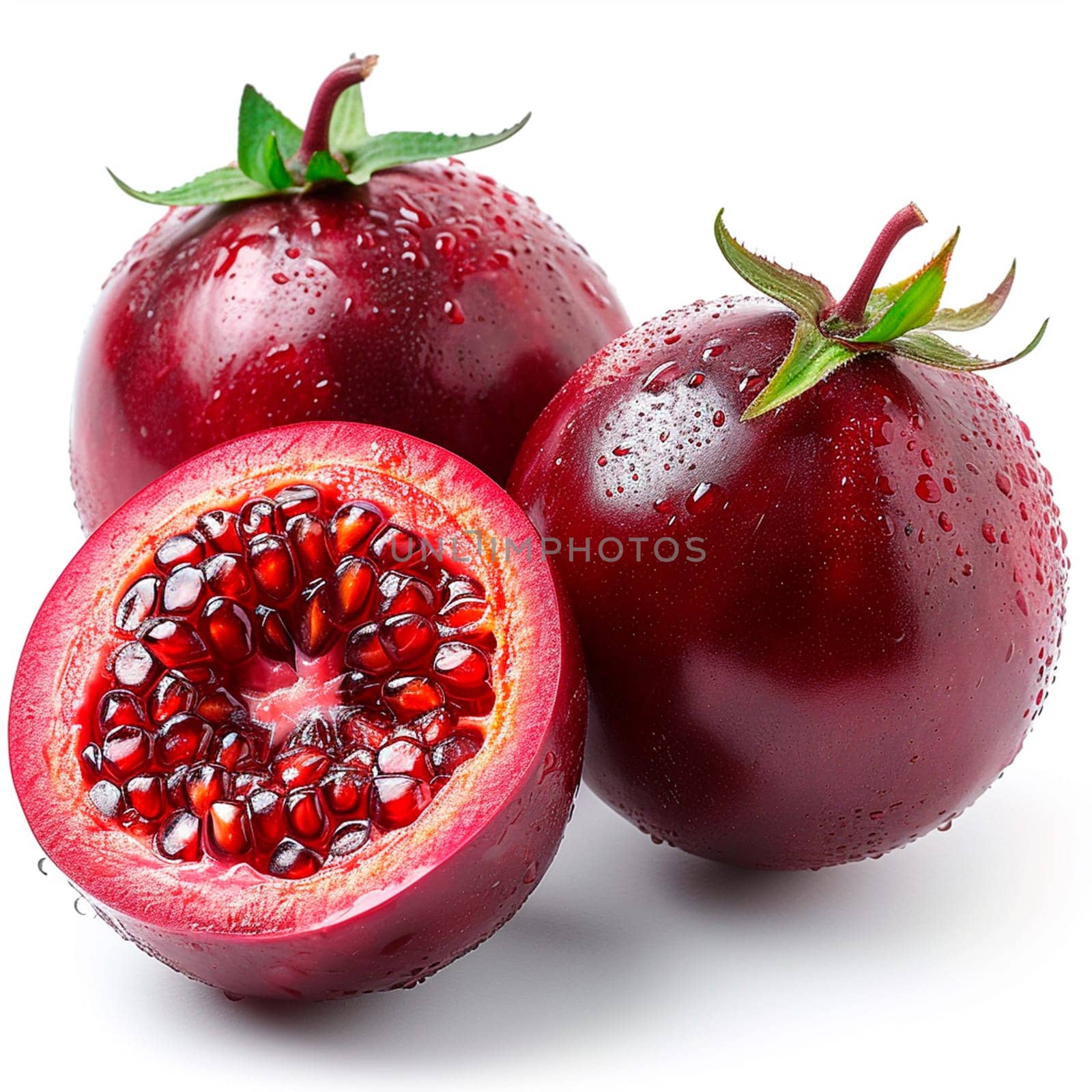 Tamarillo, exotic fruit on white isolated background AI generated image