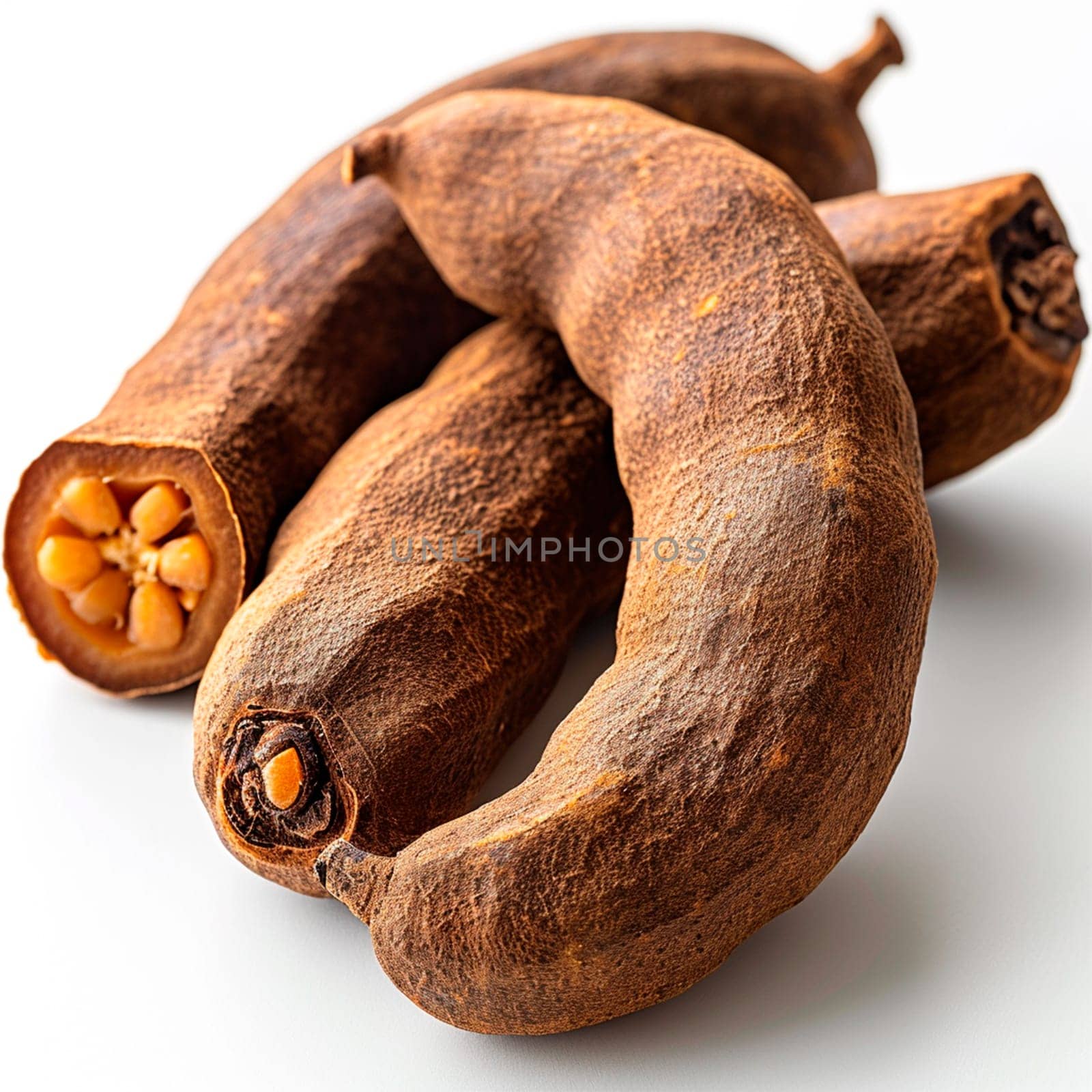 Tamarind on white isolated background AI generated image