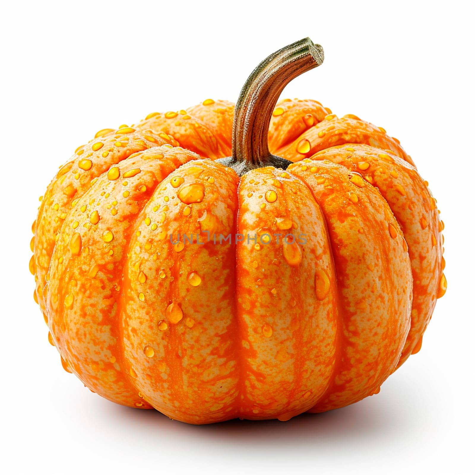 Studio shot of a beautiful decorative pumpkin on a clean white isolated background AI generated image